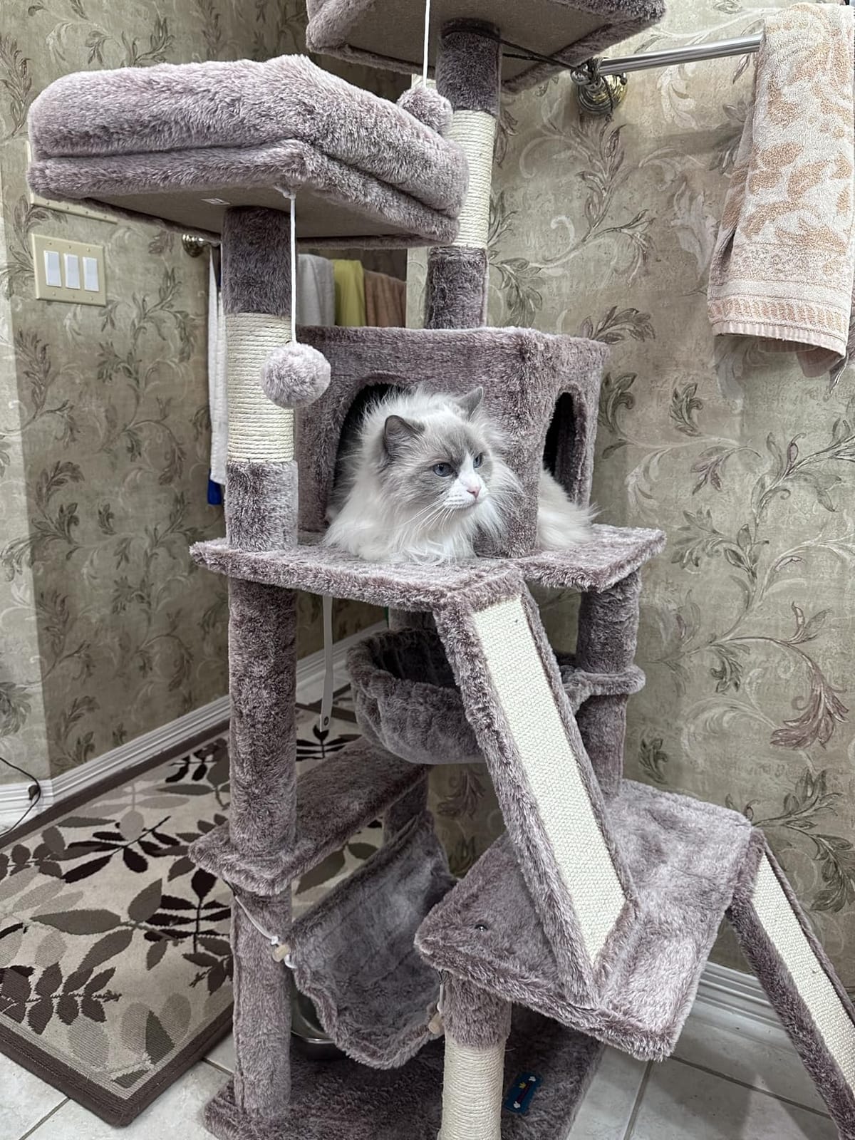 Gitelsnour Cat Tree, 71'' Tower for Large Cat with Scratching Post, GCT032G customer photo 1