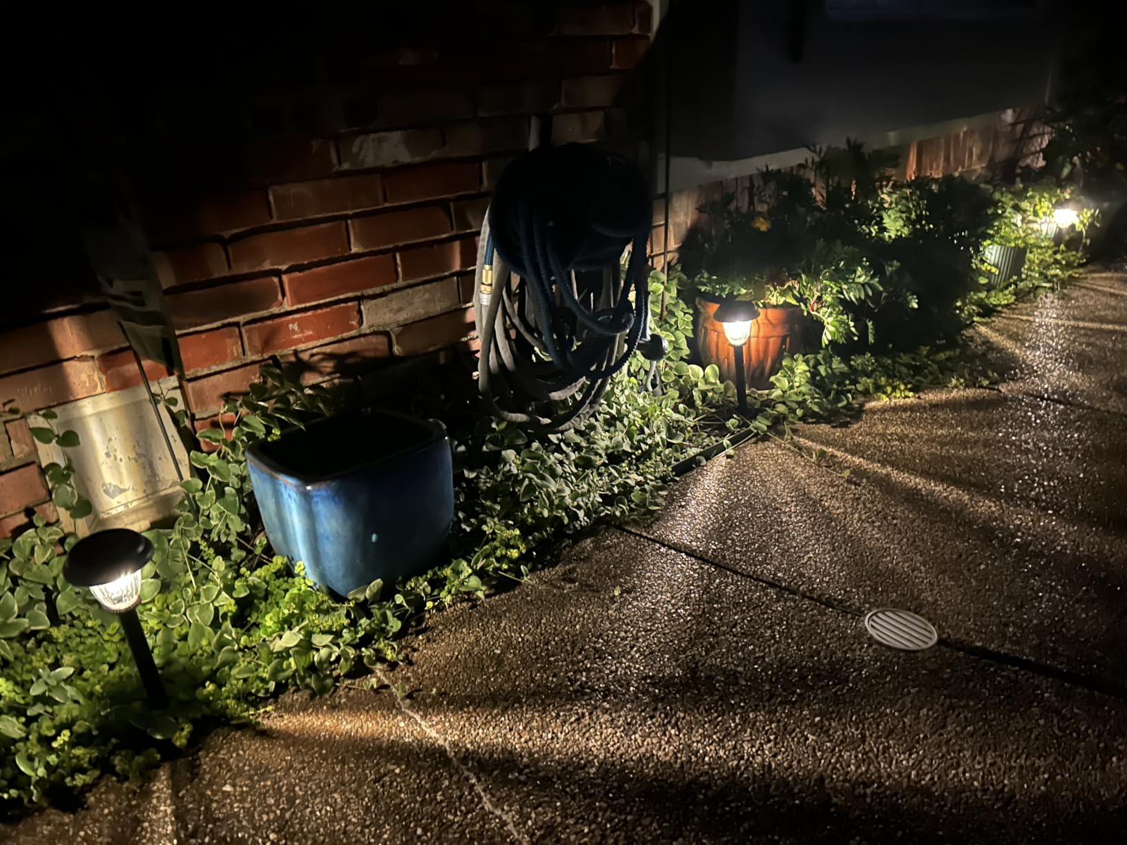 DERAYSION 8 Pack Solar Lights Outdoor, Stainless Steel Glass Solar Pathway Lights, Auto On/Off Long-Lasting Waterproof Garden Lights for Landscape, Path, Yard, Driveway, Walkway Decor (Warm White) customer photo 2