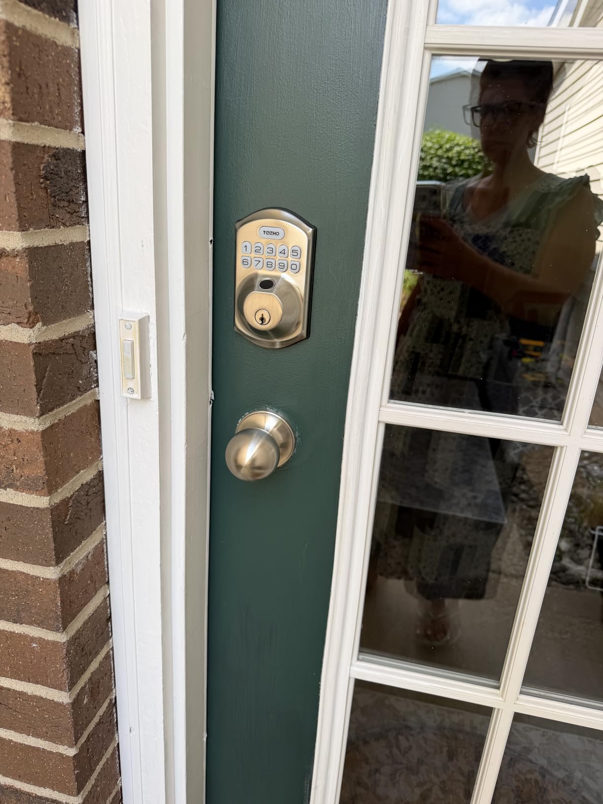 TEEHO TE012W WiFi Fingerprint Smart Door Lock for Front Door, Satin Nickle customer photo 1
