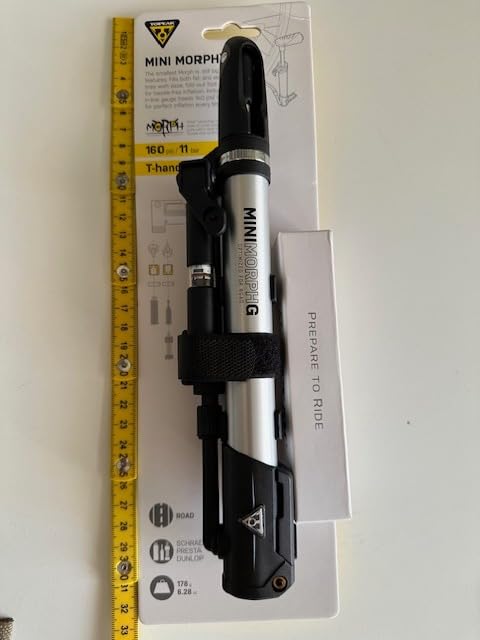 Topeak Mini Morph Bike Pump – Compact High-Pressure Portable Bicycle Pump – Fits Presta, Schrader & Dunlop Valves – Durable Aluminum Barrel customer photo 2