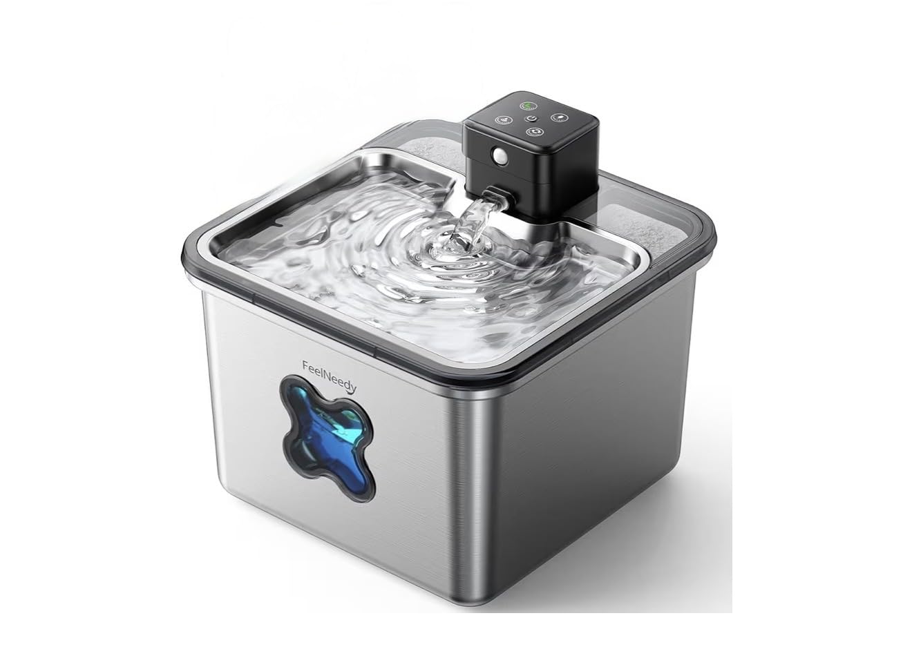 Cordless Cat Water Fountain : [Visual Filter] & [Heavy-Duty Stainless Steel] 3.2L/108oz, FEELNEEDY- Premium, Durable Design, 4000mAh Battery Operated Pet Fountain with Sensor, FN-W17 for Cats and Dogs customer photo 1