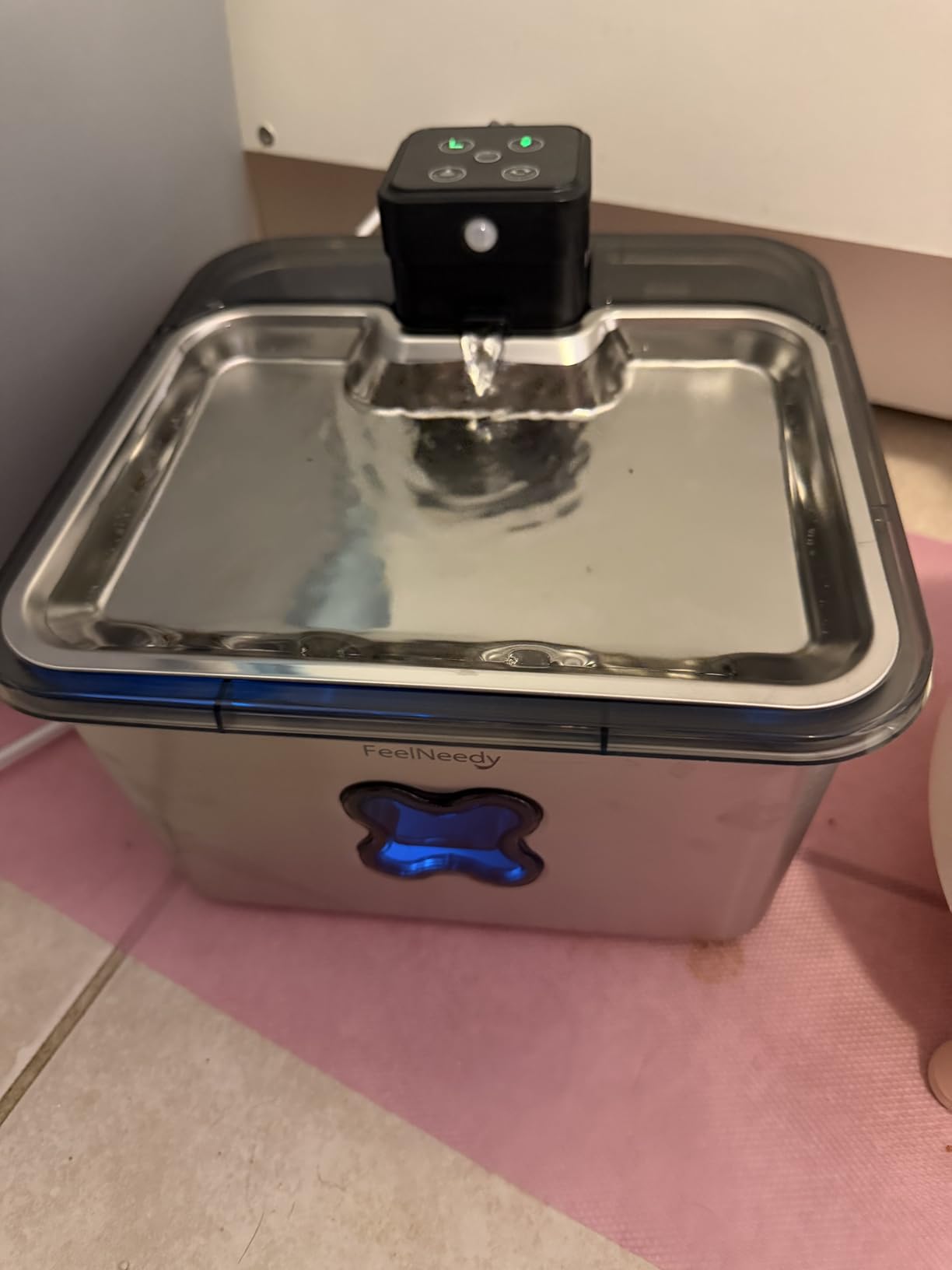 Cordless Cat Water Fountain : [Visual Filter] & [Heavy-Duty Stainless Steel] 3.2L/108oz, FEELNEEDY- Premium, Durable Design, 4000mAh Battery Operated Pet Fountain with Sensor, FN-W17 for Cats and Dogs customer photo 2