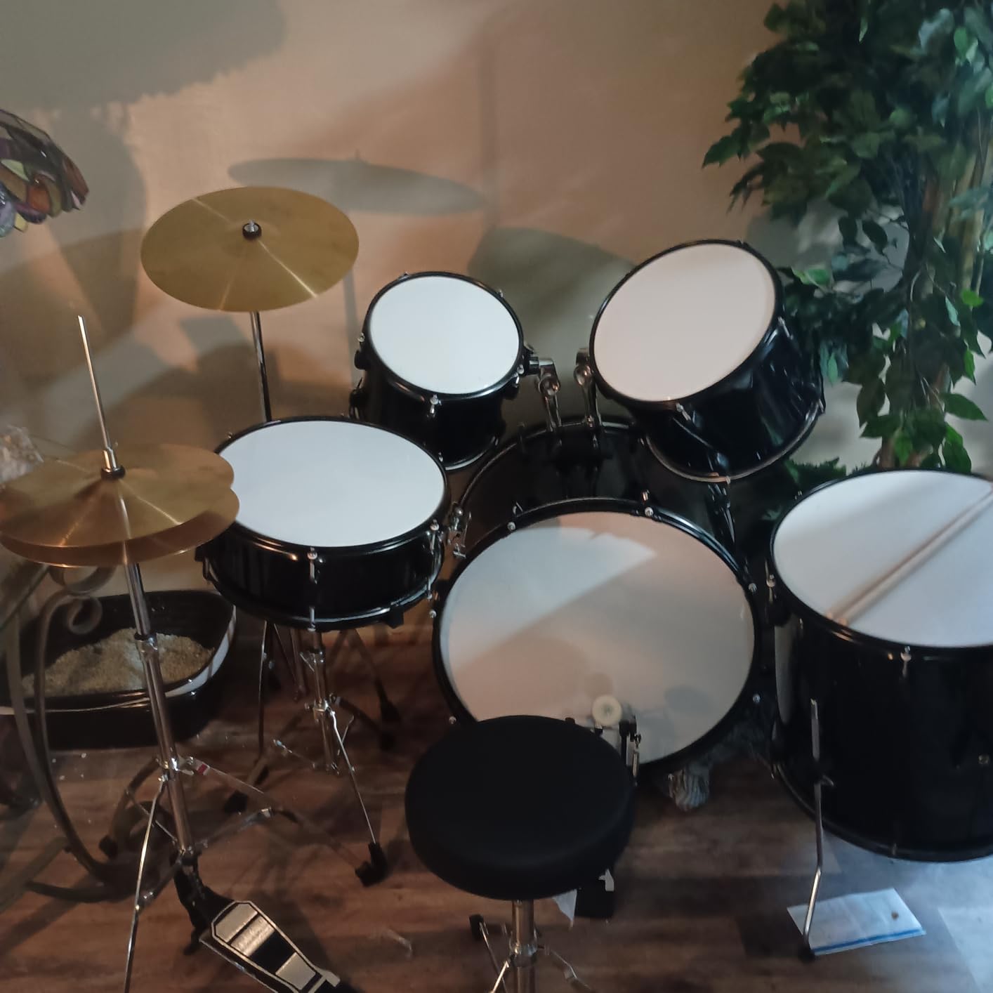 Best Choice Products 5-Piece Full Size Complete Adult Drum Set w/Cymbal Stands, Stool, Drum Pedal, Sticks, Floor Tom - Dark Cherry Sunburst customer photo 2