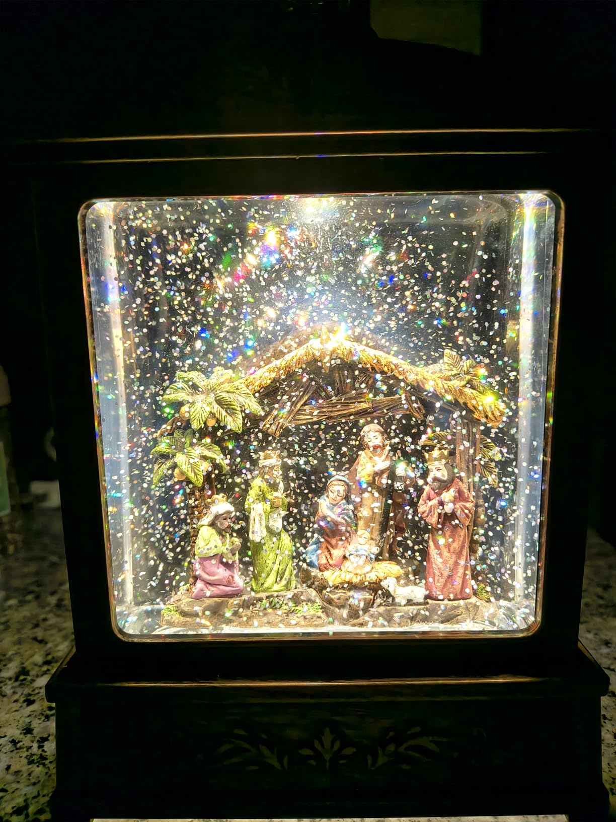 Animated Gingerbread Nutcracker with Moving Figurines Lighted Water Lantern, USB Lined/Battery Operated Snow Globe for Christmas Festival Decoration Gifts customer photo 1