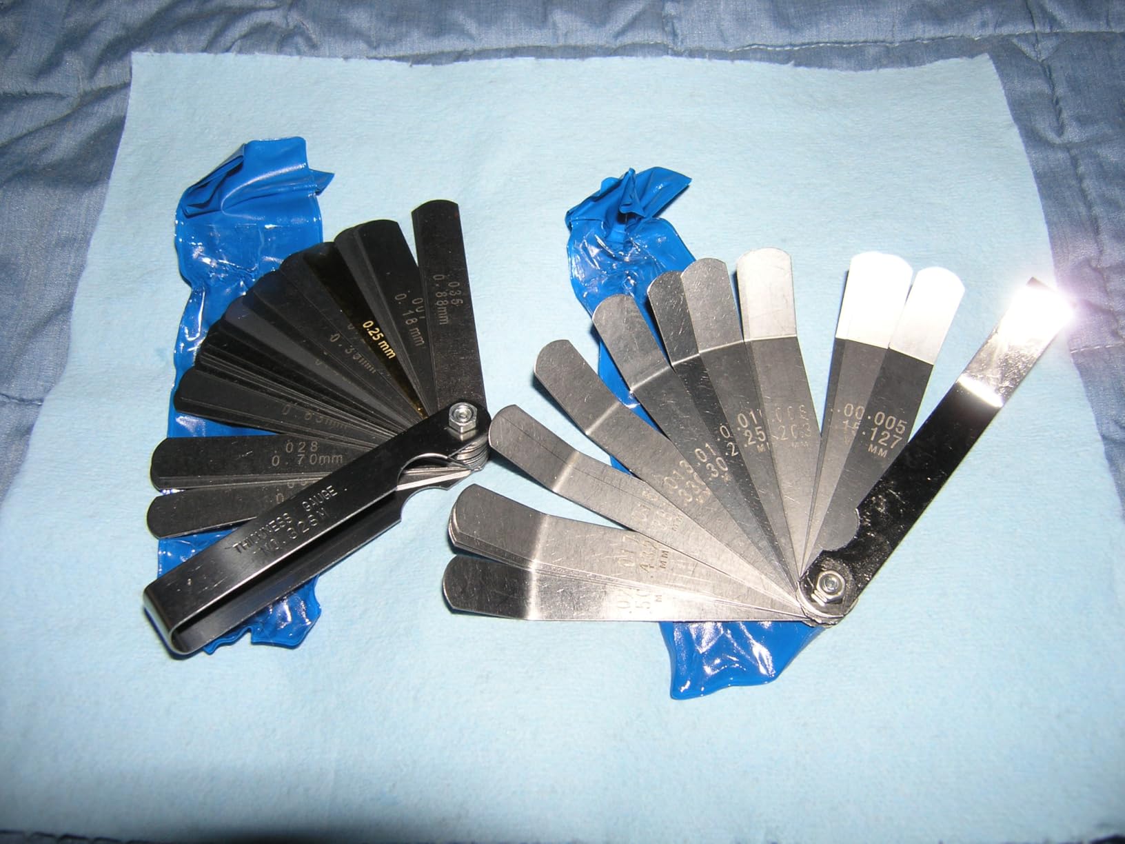 2Pcs Feeler Gauges, 48-Blade Stainless Steel Spark Plug Gap Tool | 32 Straight + 16 Offset Blades Feeler Gauge Set with Dual SAE/Metric Markings for Precise Valve, Spark Plug and Guitar Setup customer photo 1
