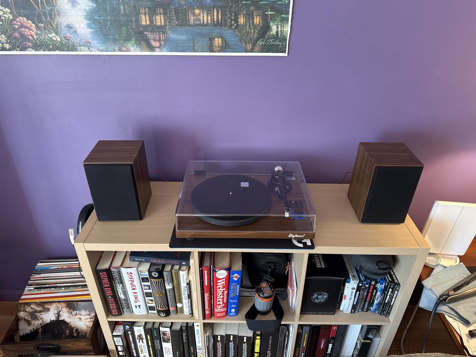 Bluetooth Turntable HiFi System with 36 Watt Bookshelf Speakers, Patend Designed Vinyl Record Player with Magnetic Cartridge, Bluetooth Playback and Auto Off customer photo 1