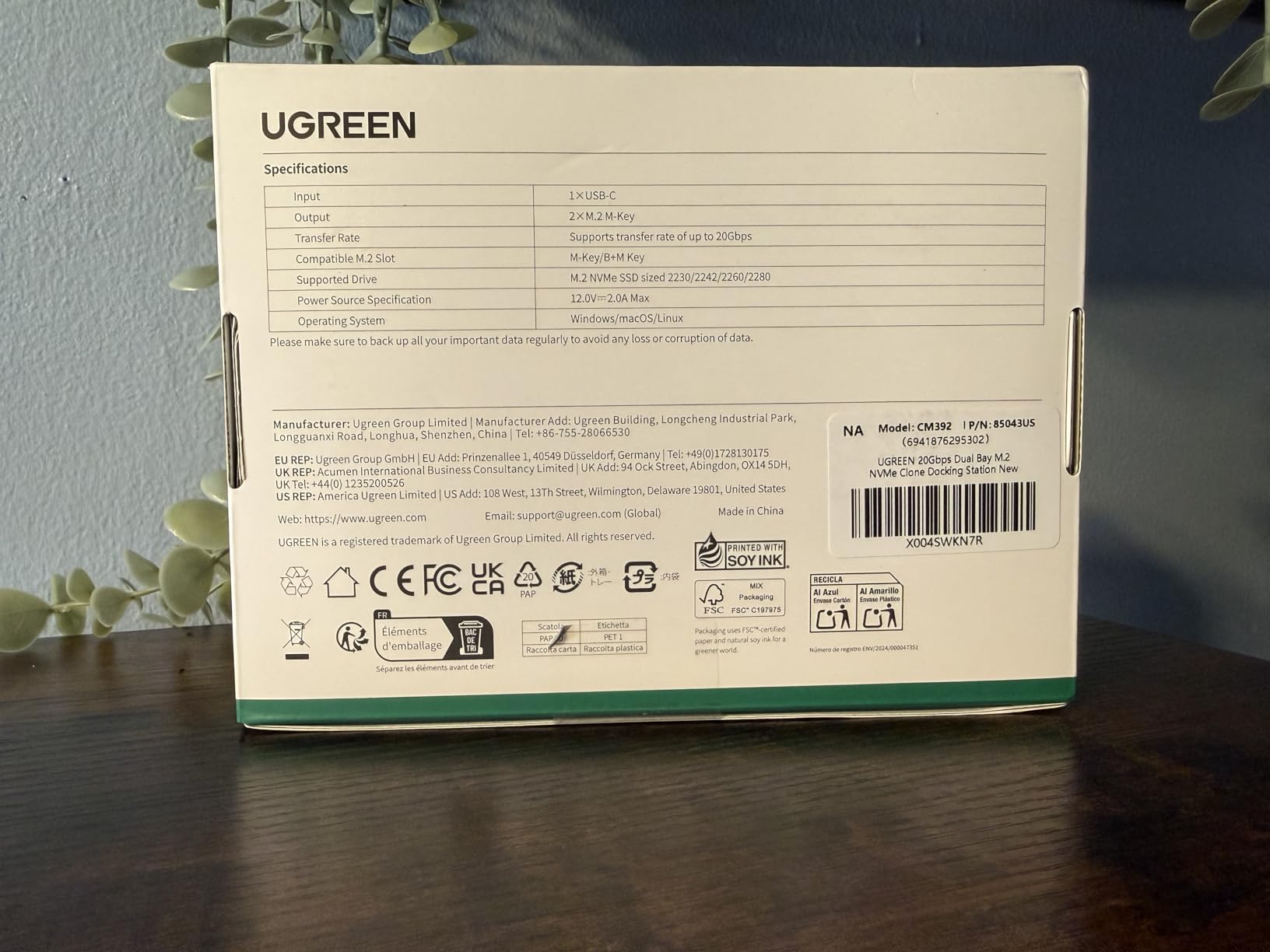 UGREEN 20Gbps Cloner, M.2 Duplicator Dual Bay NVMe Enclosure | Tool-Free USB3.2 Gen 2X2 to USB Adapter M.2 Docking Station for M Key PCIE NVMe SSD Reader Supports Offline Clone Up to 16TB customer photo 1