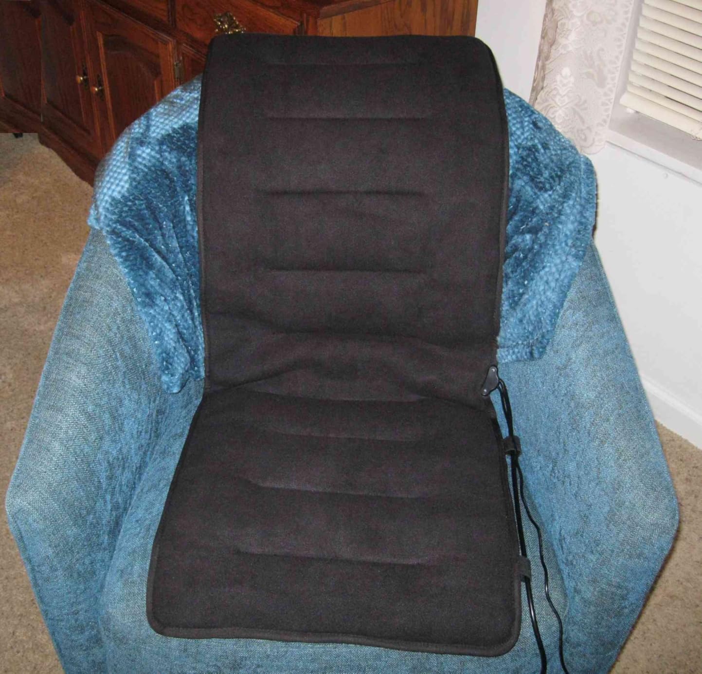 Heated Seat Cushion for Office - 12V Chair Heating Pad - Thick Seat Warmer wiht 7 Temp Levels & 12H Timer- Fast Heated Cover for Back,Hips Etc.Gift Packaging(Black) customer photo 1