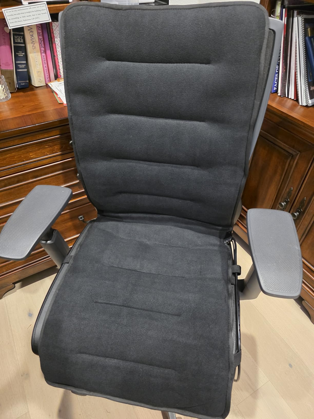 Heated Seat Cushion for Office - 12V Chair Heating Pad - Thick Seat Warmer wiht 7 Temp Levels & 12H Timer- Fast Heated Cover for Back,Hips Etc.Gift Packaging(Black) customer photo 2