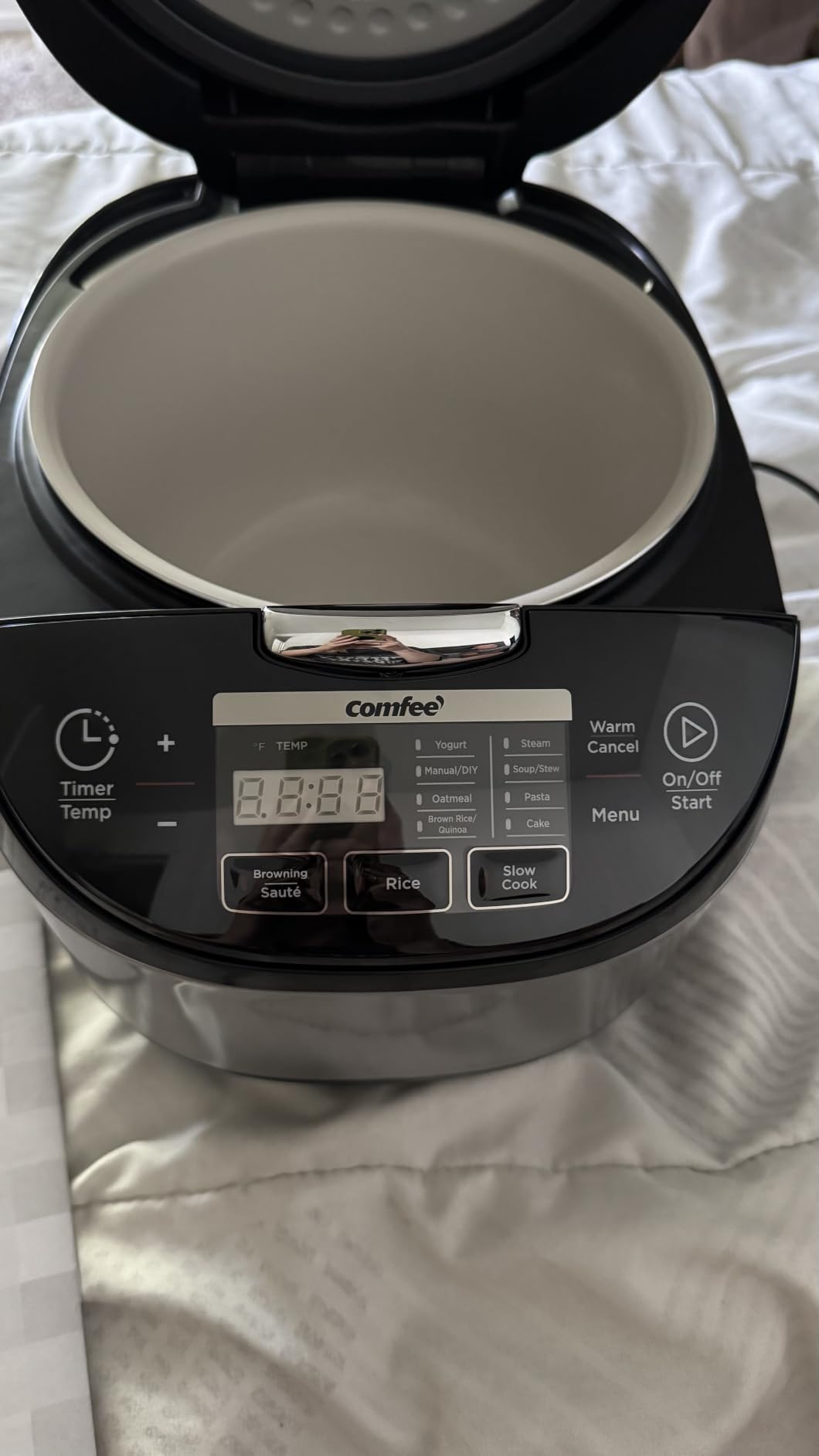 COMFEE' Japanese Style Rice Cooker with Fuzzy Logic, 10-Cups Uncooked Rice | large capacity, 11 presets, auto keep warm, 24-hr delay timer customer photo 2