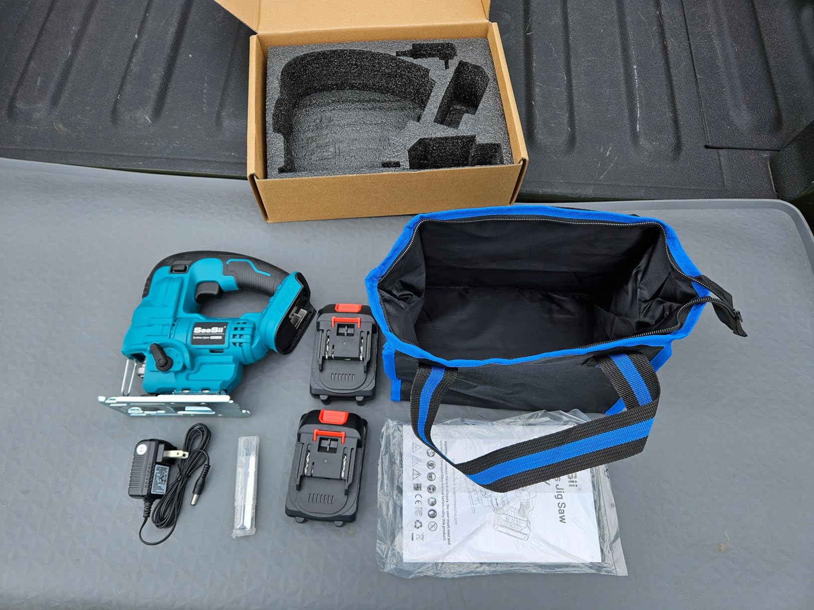 SEESII Brushless Jig Saw, Cordless Jigsaw Tool 2×4.0Ah Batteries customer photo 2