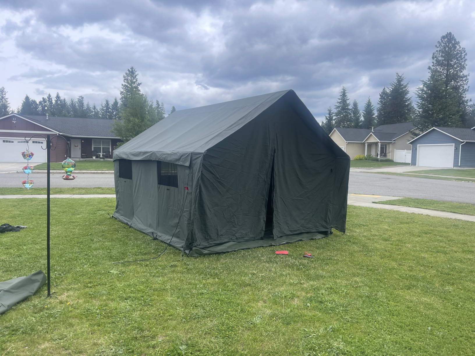 Cotton Canvas Wall Tent w/Steel Frame PVC Floor Rainfly | Weatherproof 4-Season Tent for Hunting & Family customer photo 1