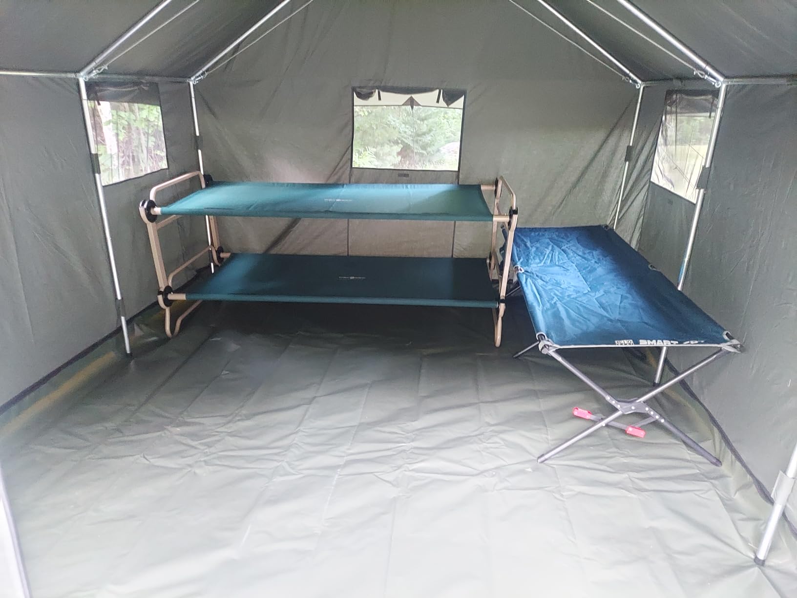 Cotton Canvas Wall Tent w/Steel Frame PVC Floor Rainfly | Weatherproof 4-Season Tent for Hunting & Family customer photo 2
