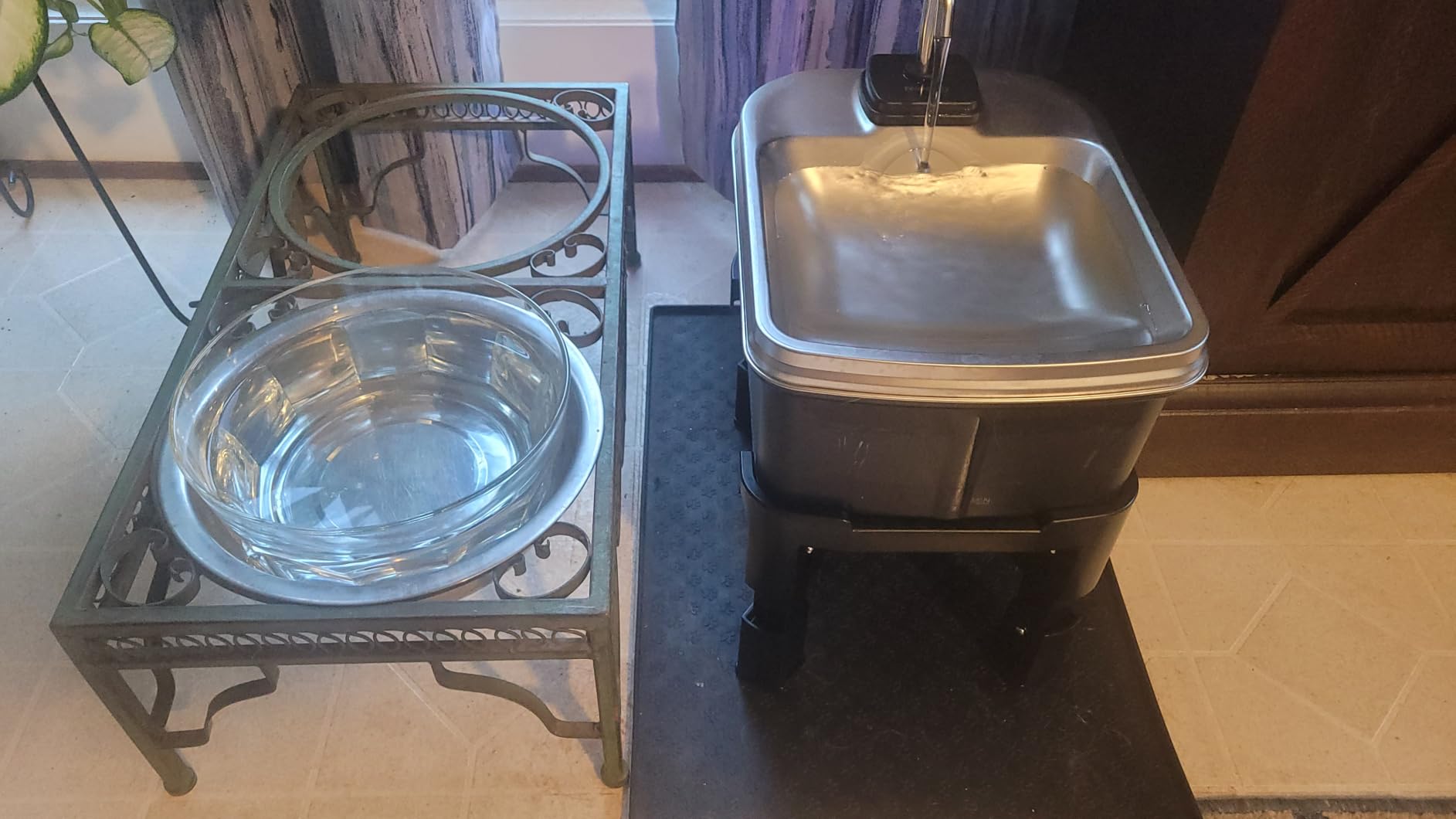 9L/2.38Gal Dog Water Fountain Elevated with 4-Height Adjustable Stand, FeelNeedy Large Pet Water Dispenser with Durable Ultra-Quiet Pump & 304 Stainless Steel Tray, Water Fountain for Dogs Indoor customer photo 1
