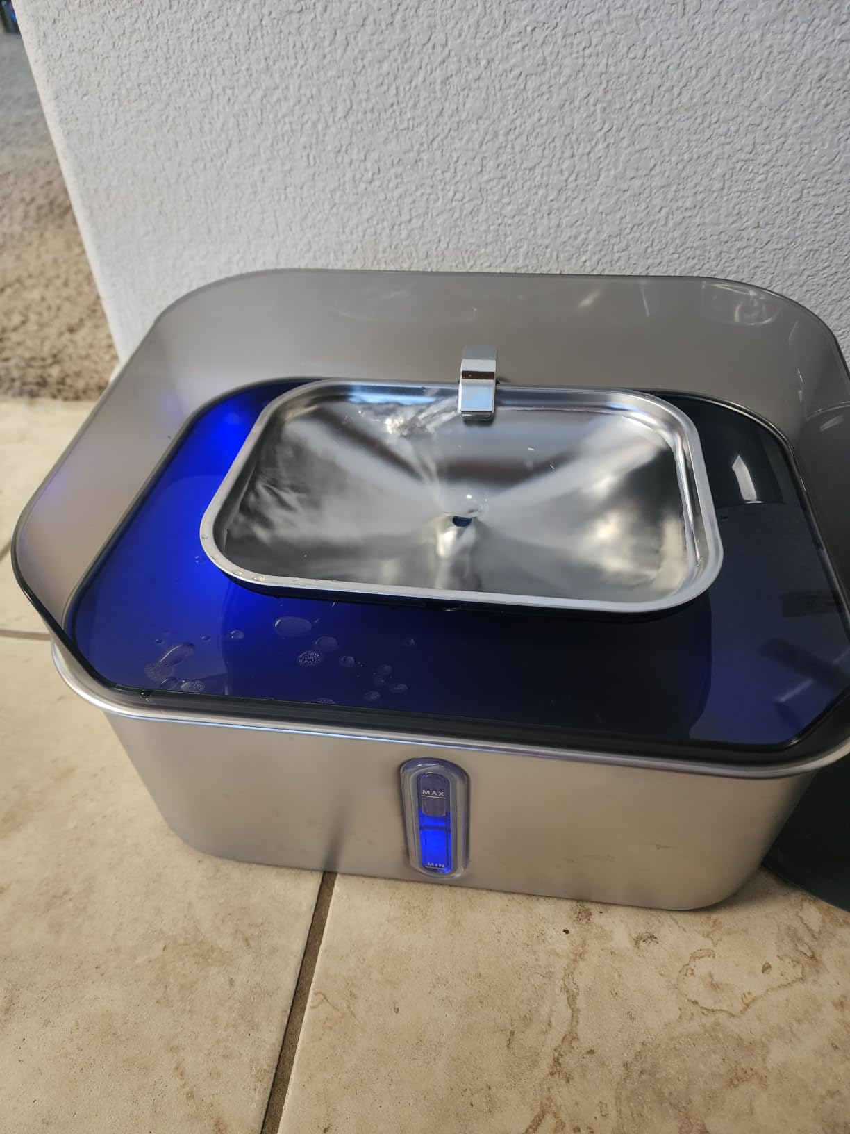 No Spill Dog Water Fountain Stainless Steel, Large 8L/2.1Gal Ultra Quiet customer photo 2