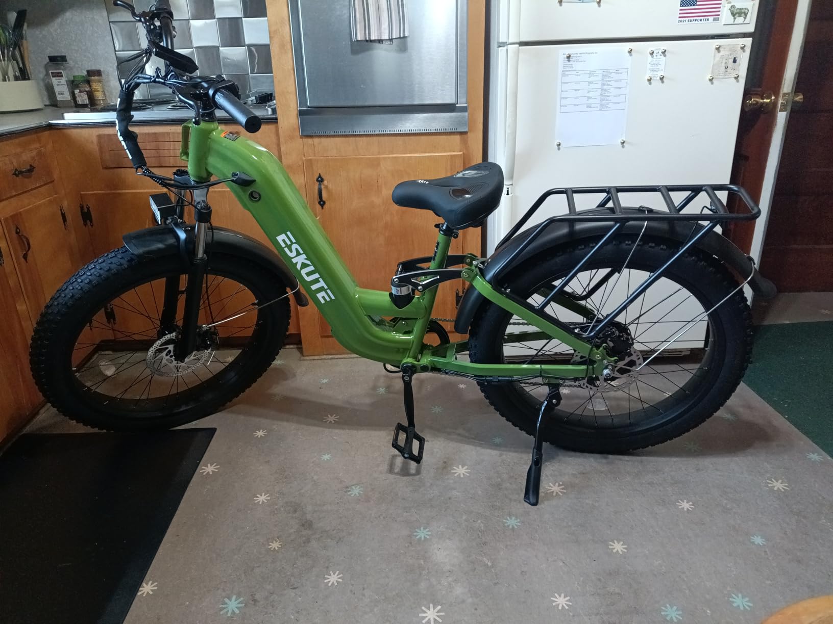 ESKUTE Electric Bike for Adults - 48V20.8Ah 86 Miles Battery Commuter, 32+MPH, Peak 1800W Brushless Motor, 26x4.0 Fat Tire Step-Thru Cityrun Ebike, 8-Speed, Full Suspensions E-Bike customer photo 2
