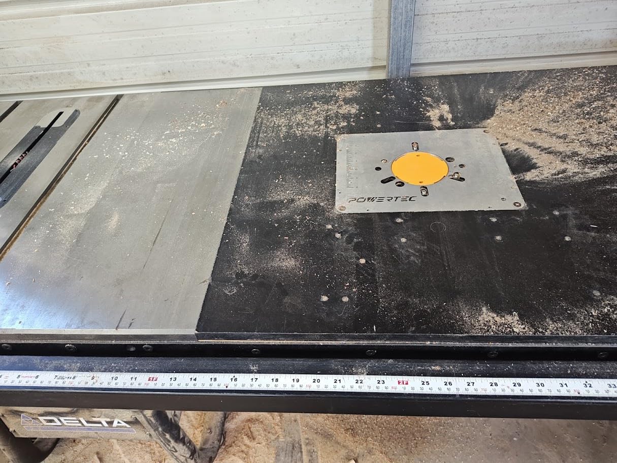 POWERTEC Benchtop Router Table with Steel Stand and Adjustable Fence – 24