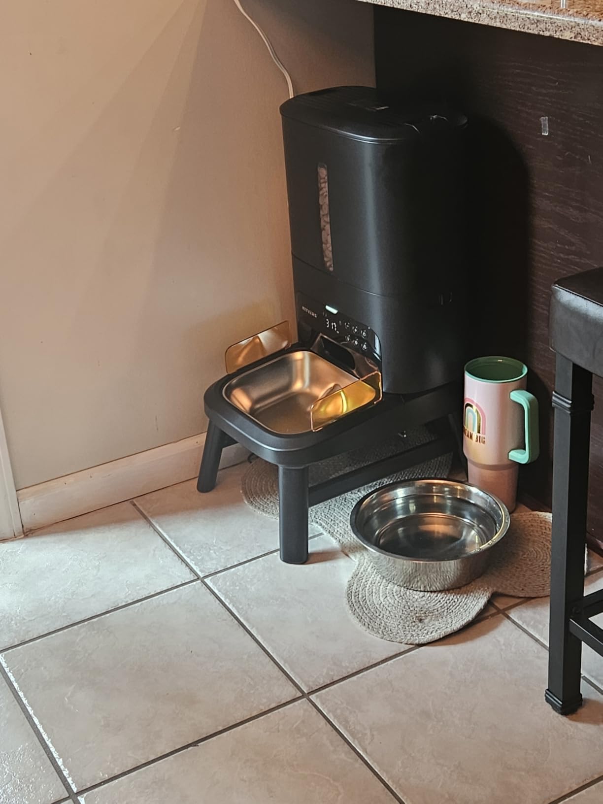 Automatic Dog Feeder for Large Breed with Camera - 15L/ 64 Cups Anti-Clog 5G WiFi Dog Food Dispenser for 2-23mm Kibble, Elevated Stand, Large Food Tray, 1080P HD Video with Night Vision, Keeps Fresh customer photo 2