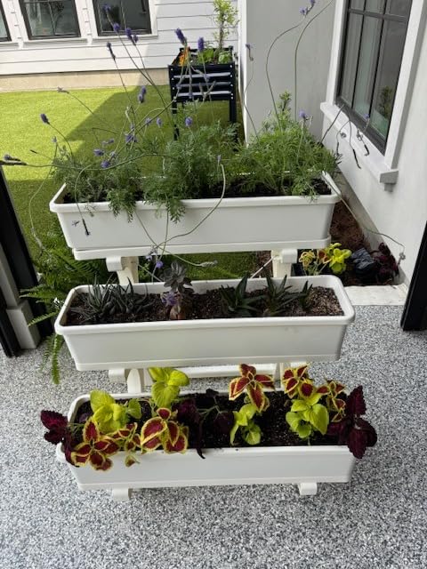 Oliz Planters for Outdoor Plants 3 Tiers Vertical Raised Garden Bed Freestanding Elevated Planter with Planter Tray for Indoor and Outdoor Strawberry, Herb, Flower, and Vegetable Planter customer photo 1