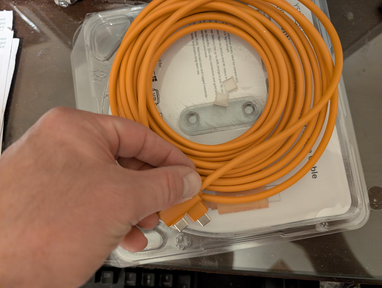 Fiber Optic USB C Tethering Cable 25FT, 10Gbps Right Angle Tether Cable with PD 60W & German SiliconLine Chip, Zero Latency & Zero Data Loss, High-Visibility for VR/Camera/Computer/Sony/Nikon/Canon customer photo 1