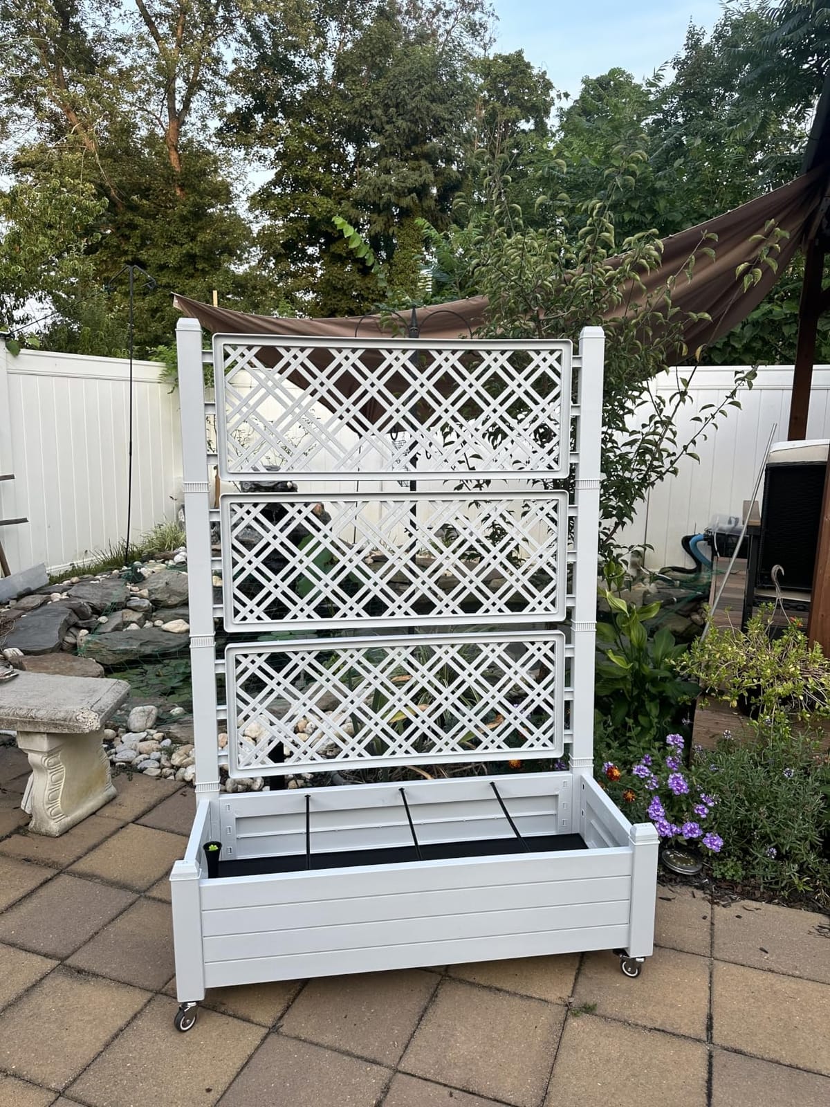 Elevated Raised Garden Bed with Trellis & Wheels, Ashen 61.2