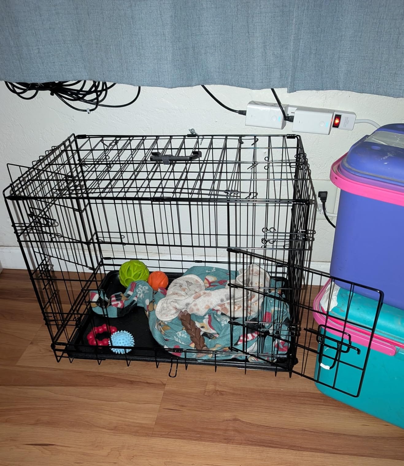 DUMOS 24 Inch Dog Crate, Foldable Puppy Small Dog Cage Pet Kennel customer photo 2