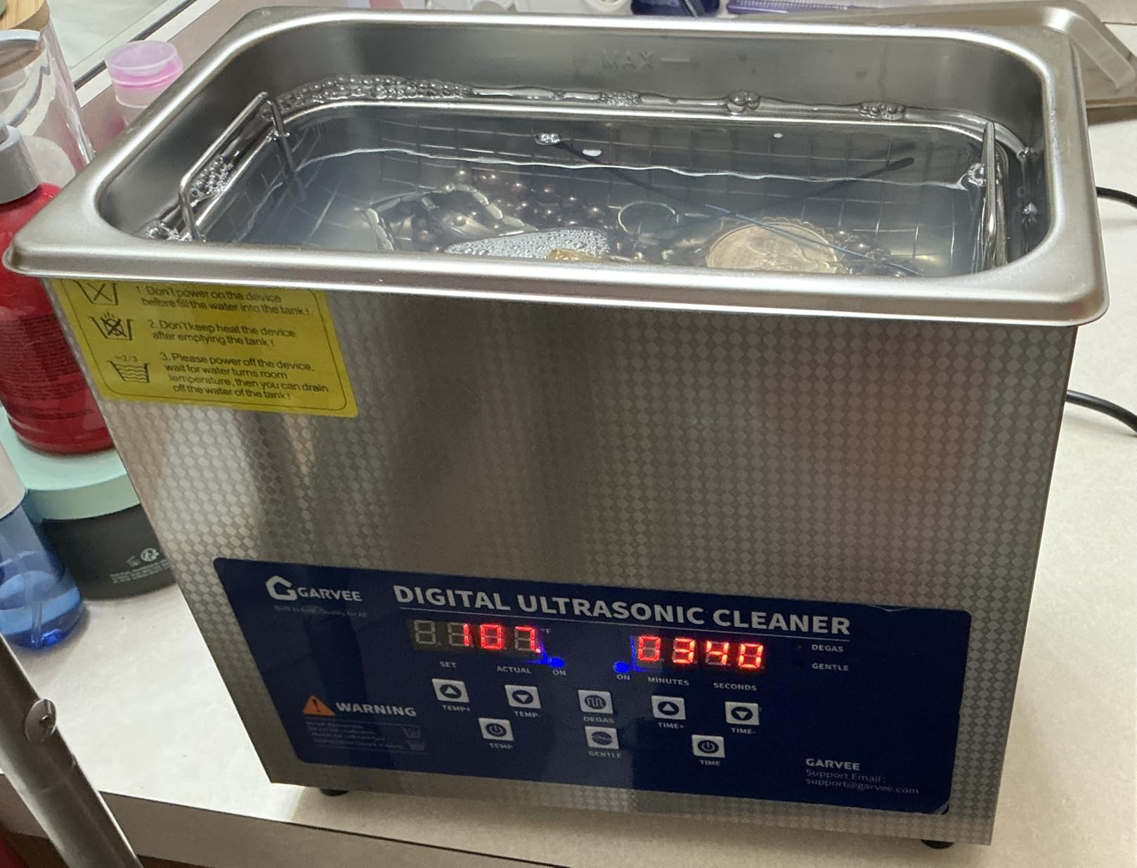 Garvee 30L Ultrasonic Cleaner with Heated Function, Digital Timer & Stainless Steel Tank, Heavy-Duty Commercial Cleaning Machine for Auto Parts, Industrial Components, Jewelry, Glasses customer photo 1