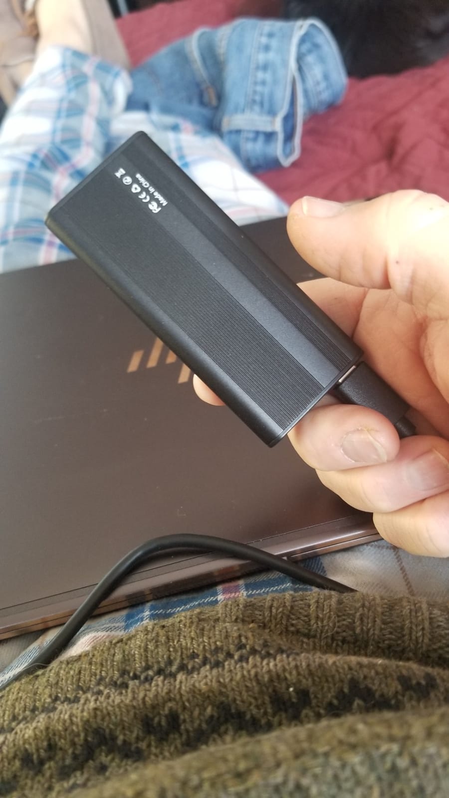 MOKiN 40Gbps M.2 NVMe SSD Enclosure, Thunderbolt for M1 Pro/Max Mac | Aluminum case with cooling fan M.2 External Adapter for Thunderbolt 3/4 USB4 supports M/B+M Key size 2280/2260/2242 customer photo 1