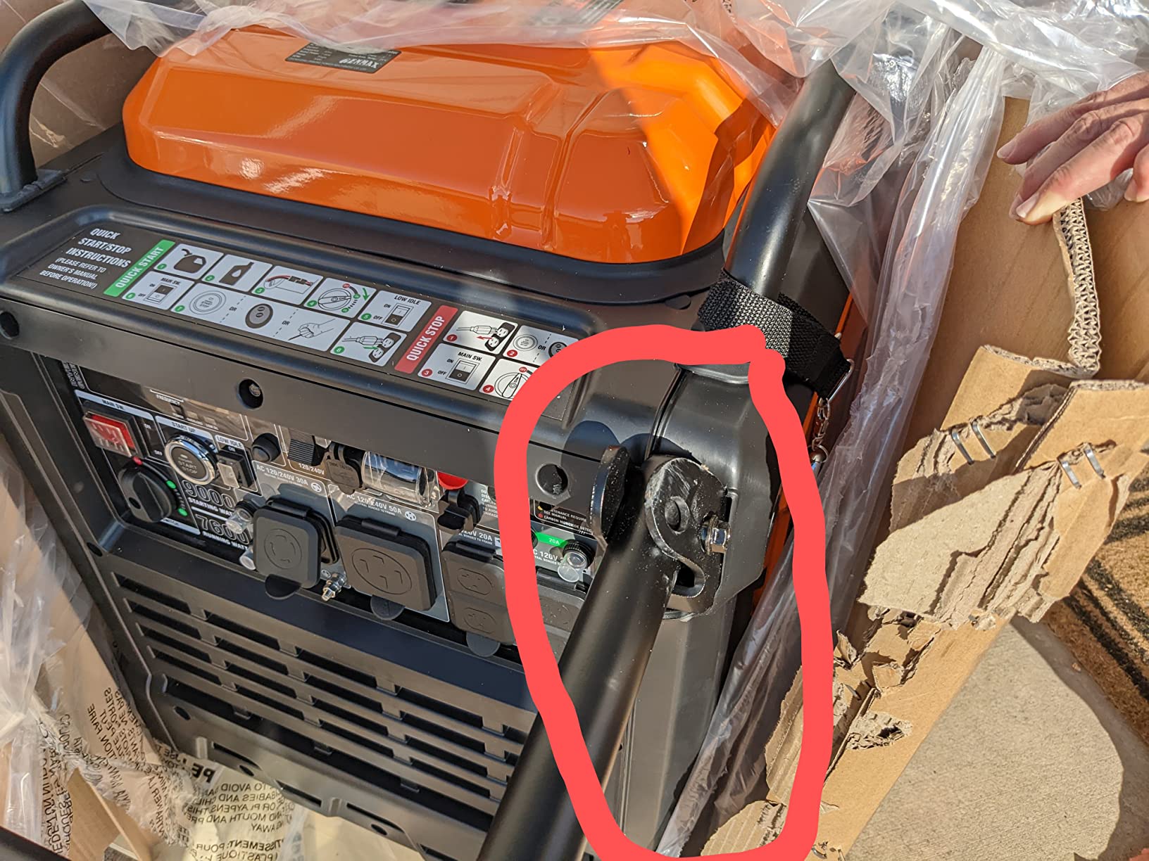 GENMAX 5500W Portable Hybrid Inverter Generator 2026,3800W Rated / 5500W Peak, Hybrid Boost Technology, CO Sensor, EPA Certified, Ultra-Quiet for RV Camping&Home Backup Emergency Power(GM5500iHD) customer photo 1