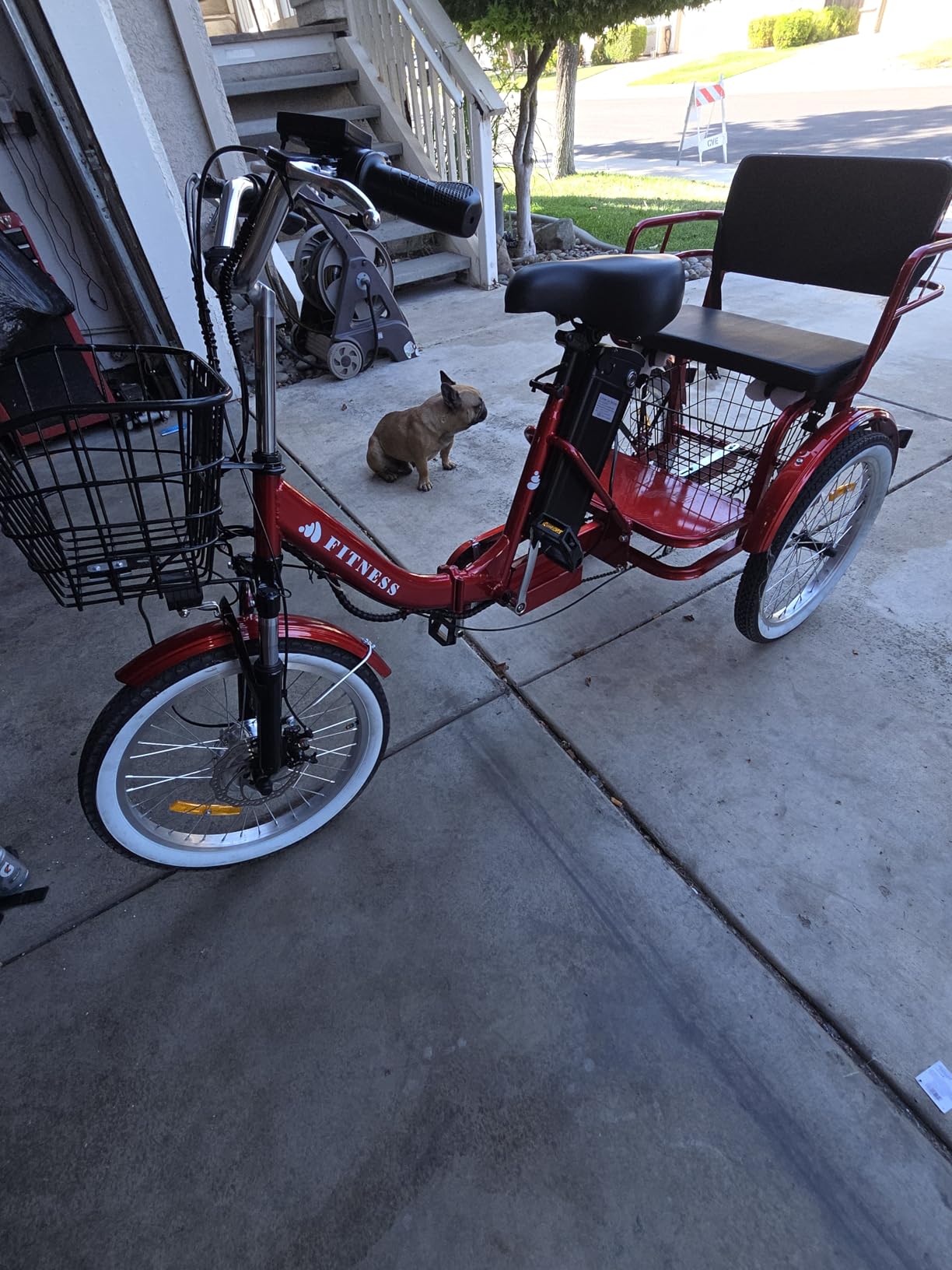 KAKIGO Electric Tricycle with Passenger Seat,Peak 1350W Two Seater Electric Tricycle for Adults,48V 15.6Ah 2 Seater Electric Trike,Front&Rear Basket,Rear Differential customer photo 1