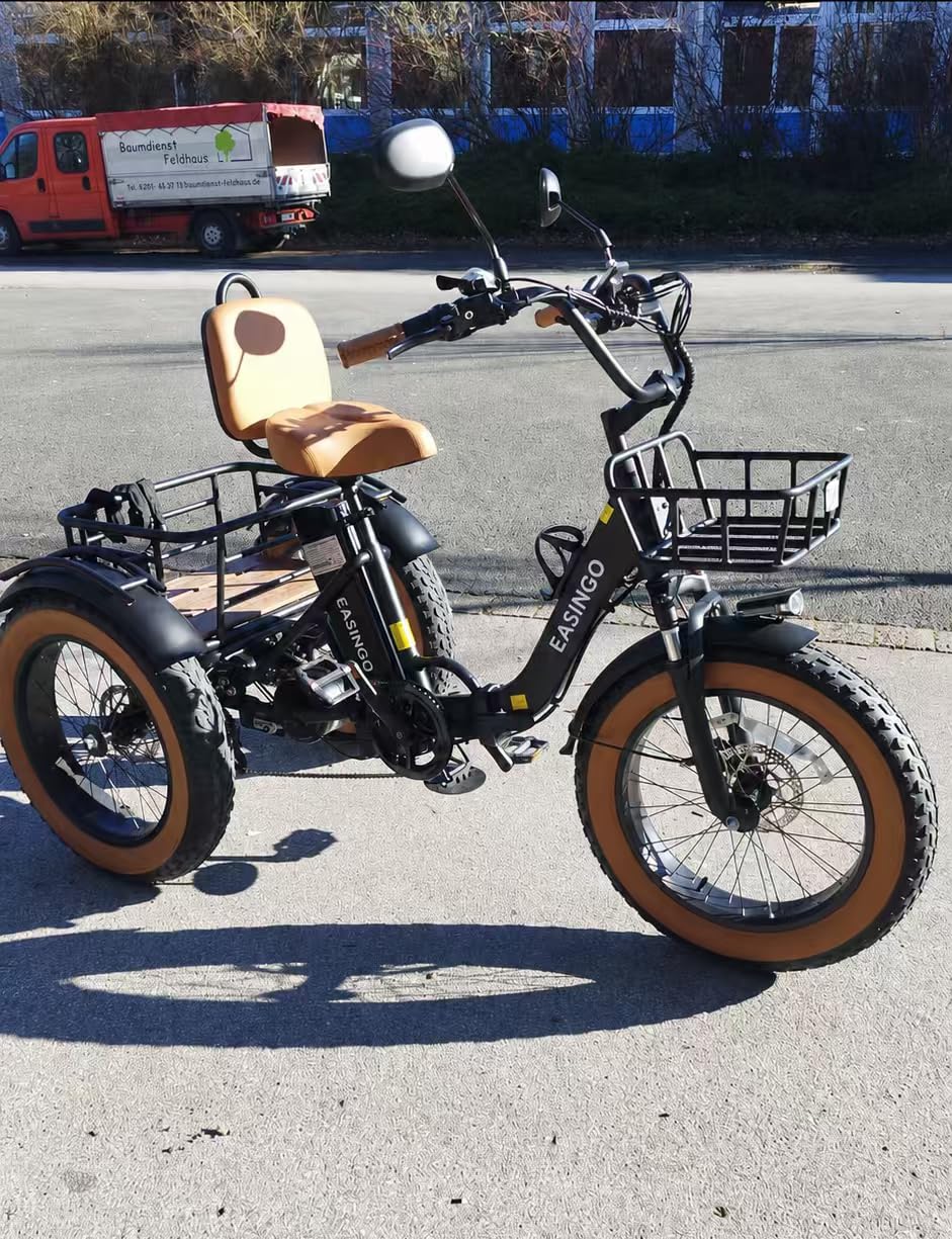KAKIGO Electric Tricycle with Passenger Seat,Peak 1350W Two Seater Electric Tricycle for Adults,48V 15.6Ah 2 Seater Electric Trike,Front&Rear Basket,Rear Differential customer photo 2