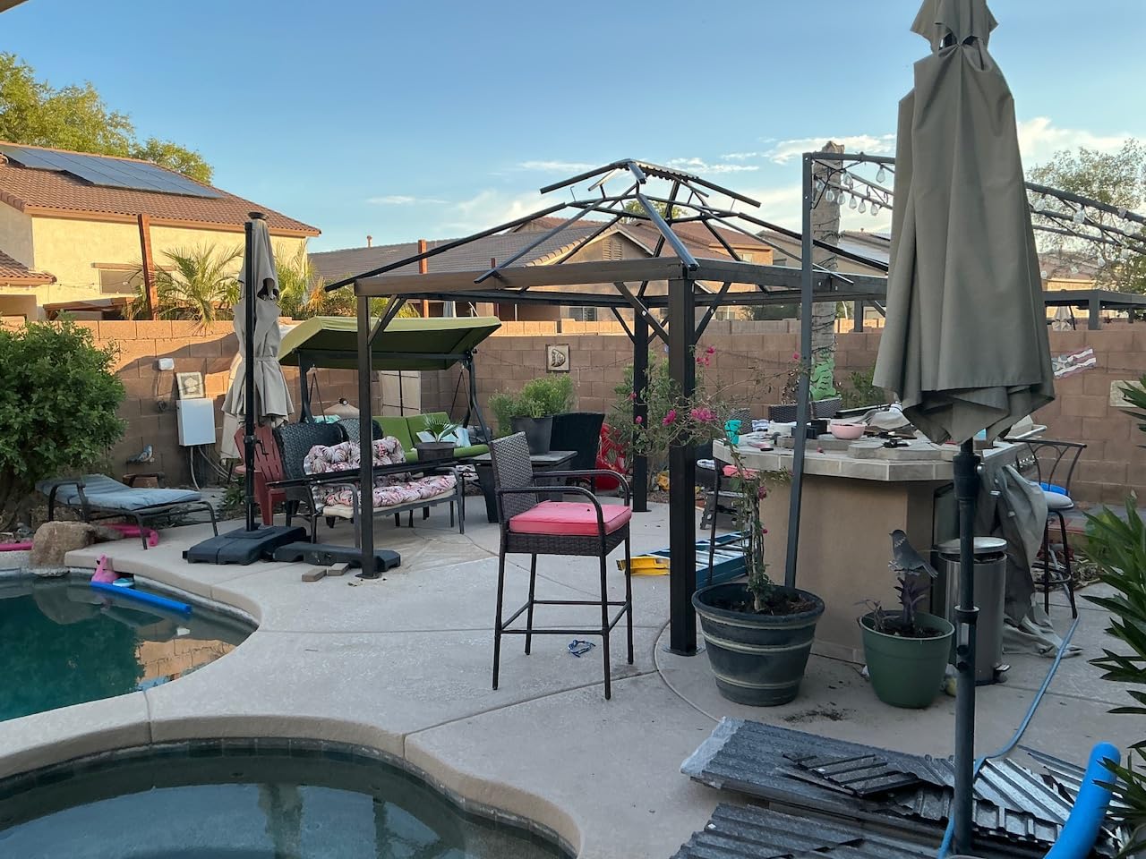 HOTEEL 10x12 Hardtop Gazebo on Clearance with Heavy Duty Galvanized Steel Double Metal roof,Aluminum Frame,Patio Hard Top Screened in Gazebo with Curtains,Outdoor Permanent Pavillon for Backyard,Gray customer photo 2