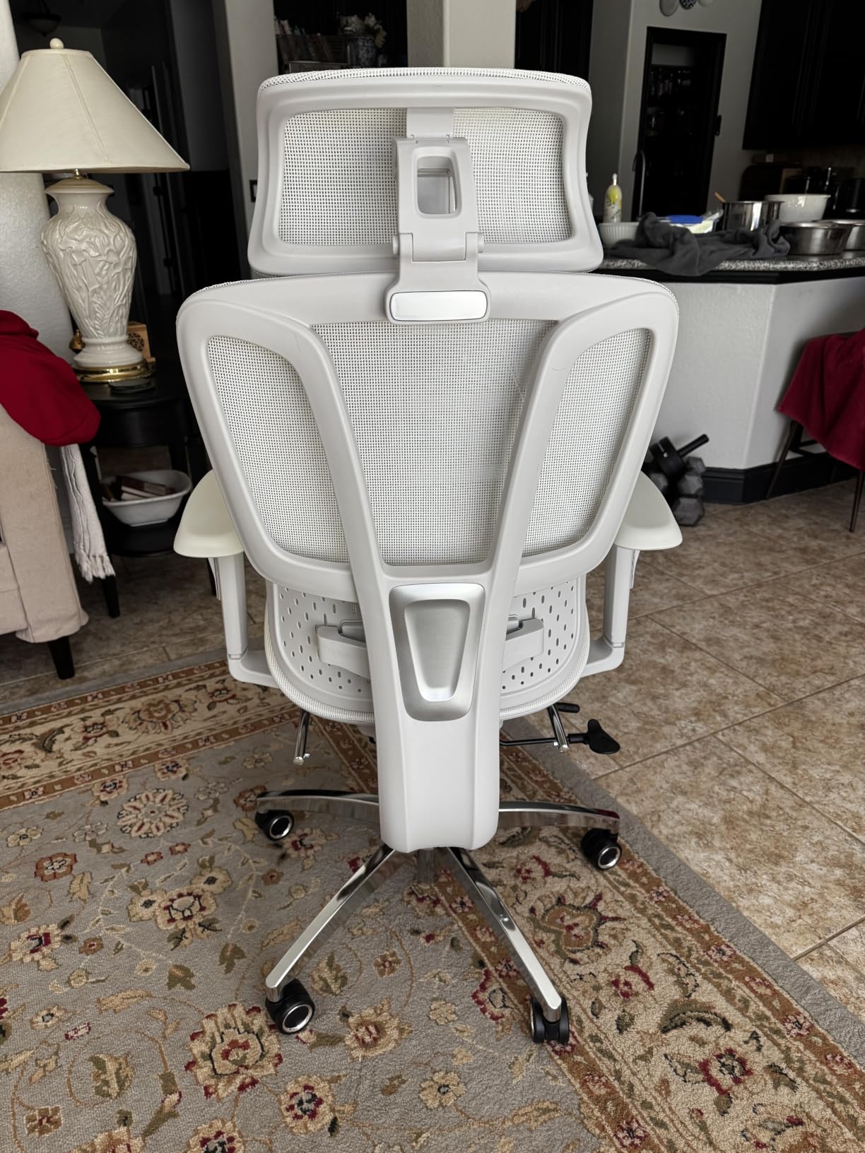 Vonesse Ergonomic Office Chair with Footrest, Desk Chairs with Dynamic Lumbar Support & Adjustable Depth Breathable Mesh Seat, Computer Gaming Chair with Adjustable 3D Headrest and Armrests (White) customer photo 1