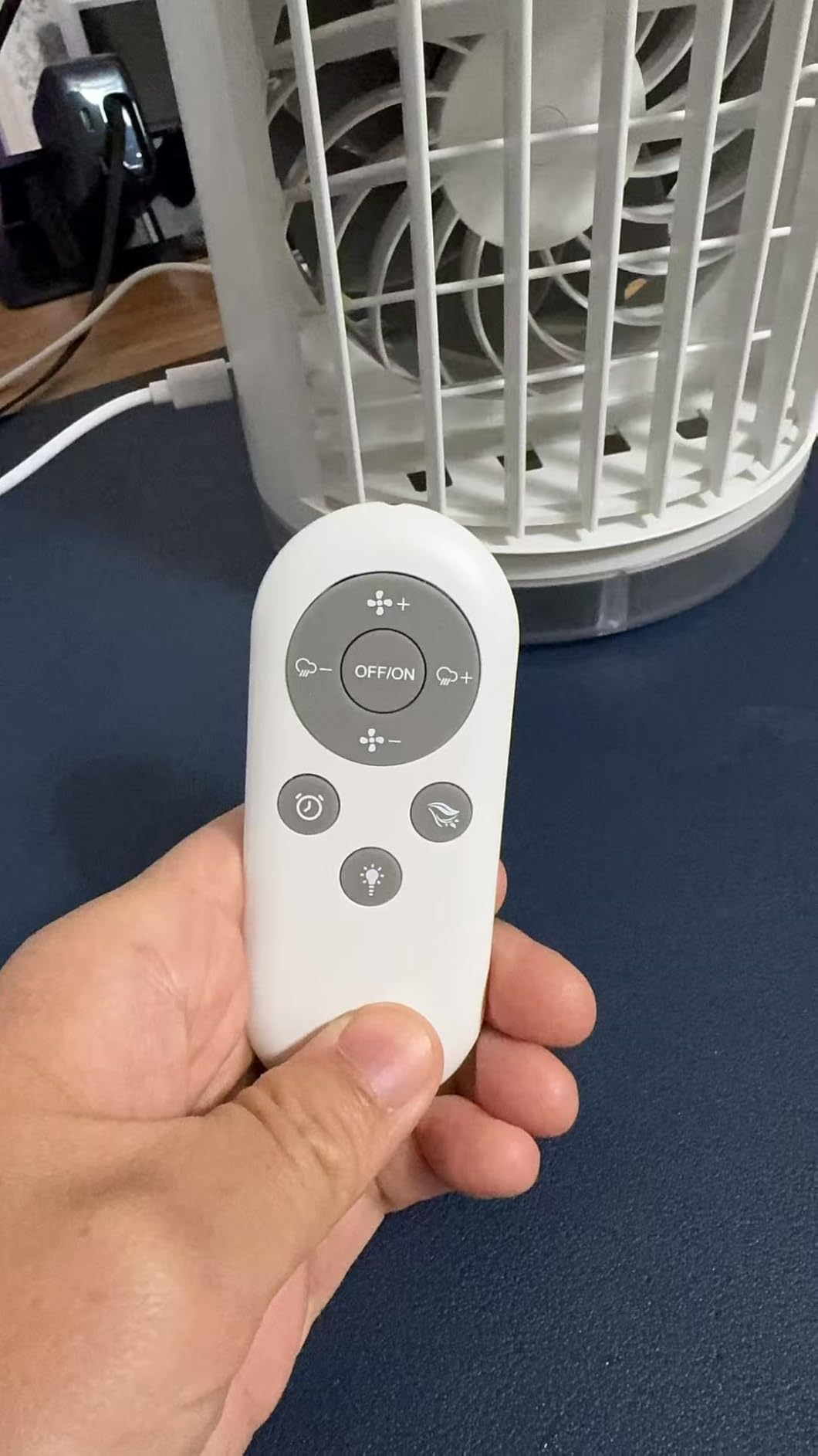 Portable Air Conditioners, Personal Evaporative Air Cooler 1200ML with Ice Cooling Mist Fans That Blow Cold Air Like AC Mini AC Unit for Bedroom, Home Office Desk and Car RV (Ivory White) customer photo 1