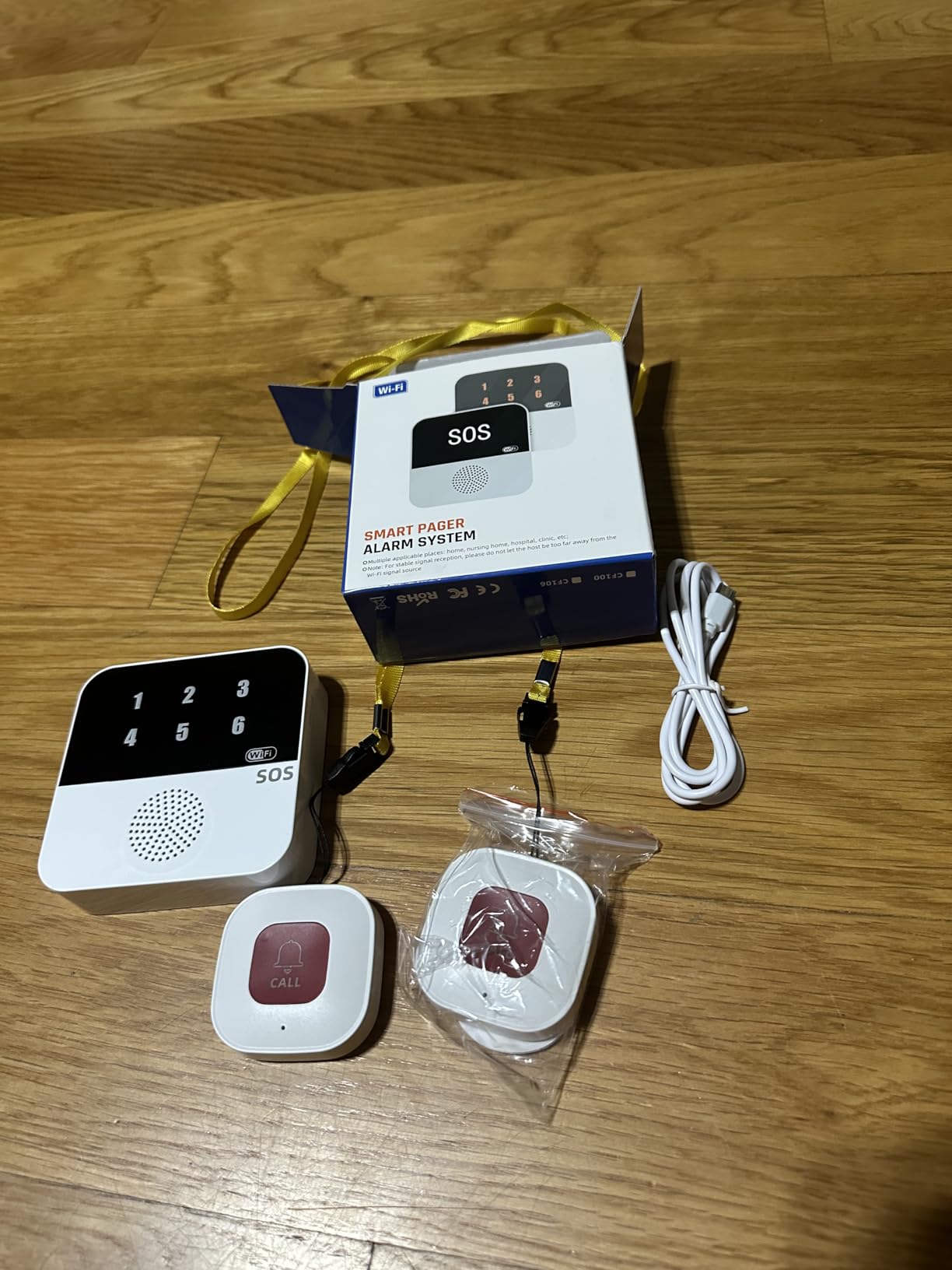Life Alert Systems for Seniors No Monthly Fee App-Controlled, Medical Alert Systems for Seniors with 2 Call Button + 1 Waterproof Wristband + 1 Receiver and 1-6 LED Number Display (Only Supports 2.4GHz Wi-Fi) customer photo 2