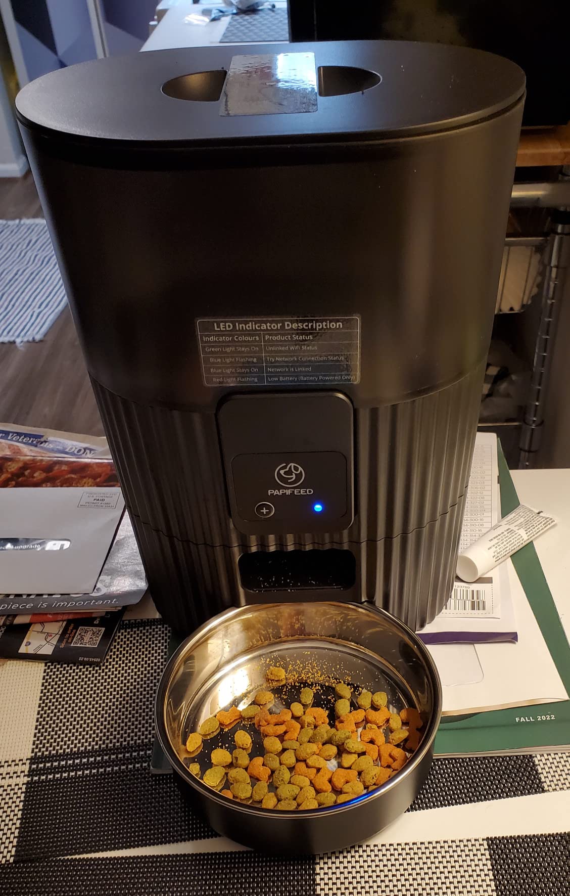PAPIFEED Automatic Cat Feeder with Camera, WiFi Auto Cat Feeder with App, 3L Slow-Feed Cat Food Dispenser for Dry Food, Dual Power Supply Timed Pet Feeder, 10 Meals/Day, 6 Portions/Meal customer photo 1