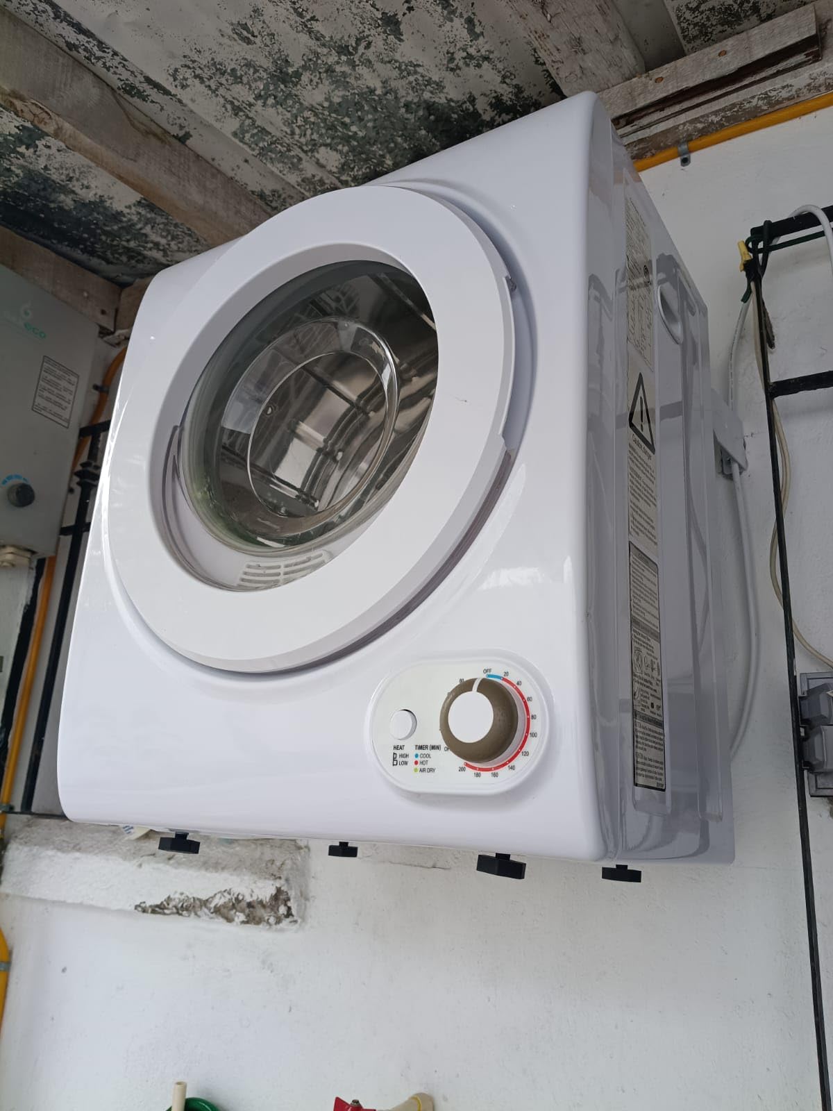 Euhomy 3.5 Cu.Ft. Clothes Dryer, 120V Portable Dryers for Laundry, 1500W, 4 Functions, LCD Control Panel Compact Dryer with Exhaust Pipe, Front Load Dryer Machine, Apartment, Home, RV, White customer photo 2