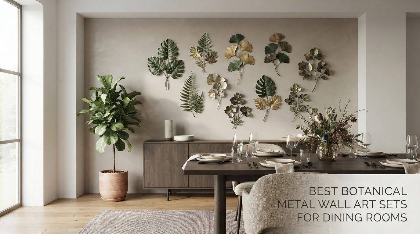 best botanical metal wall art sets for dining rooms