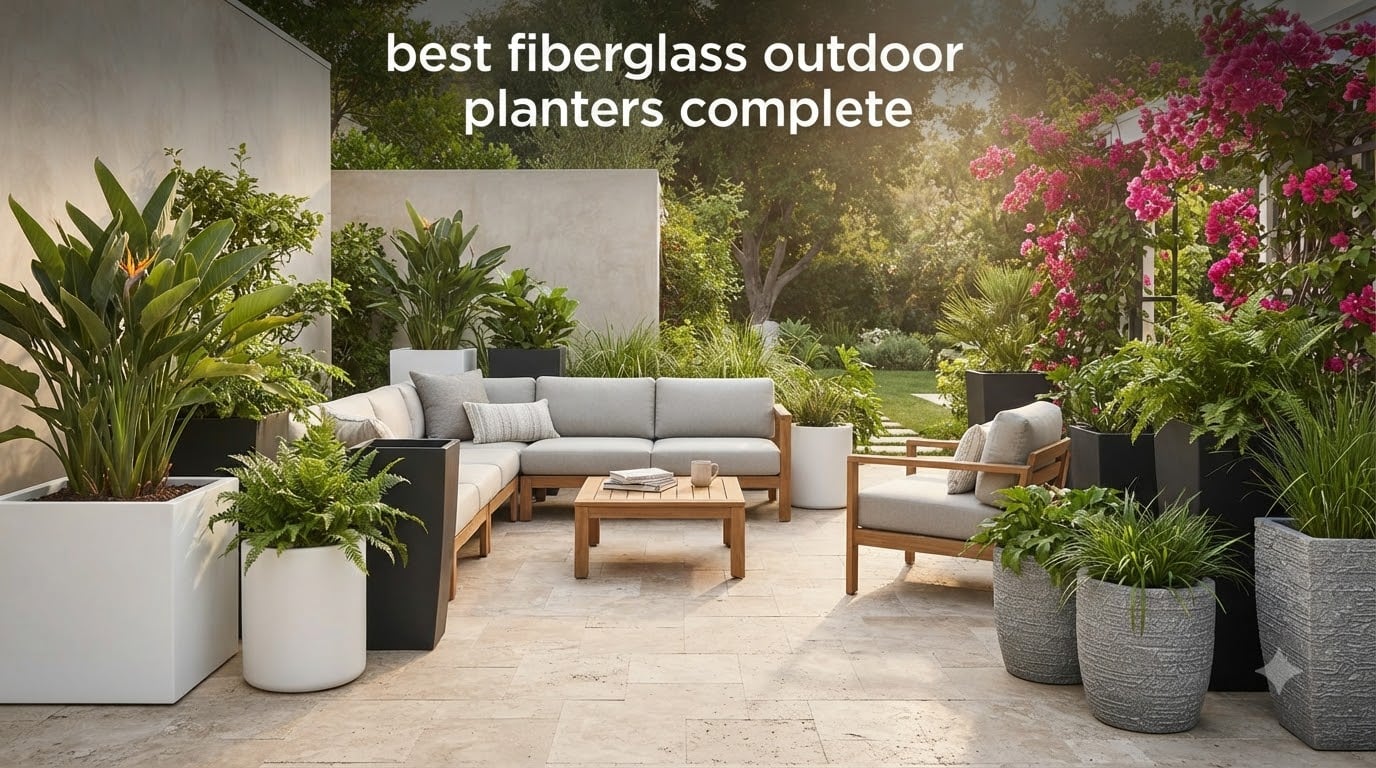 best fiberglass outdoor planters compelete