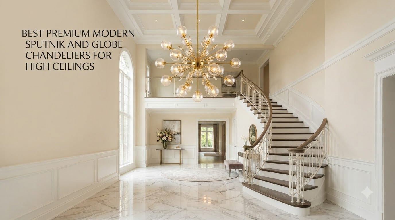 best premium modern sputnik and globe chandeliers for high ceilings