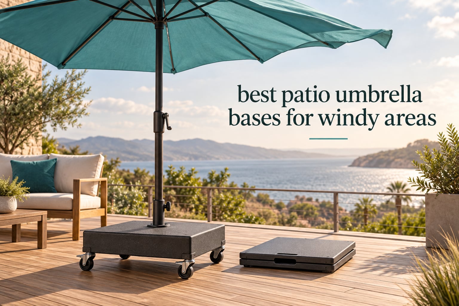 best patio umbrella bases for windy areas