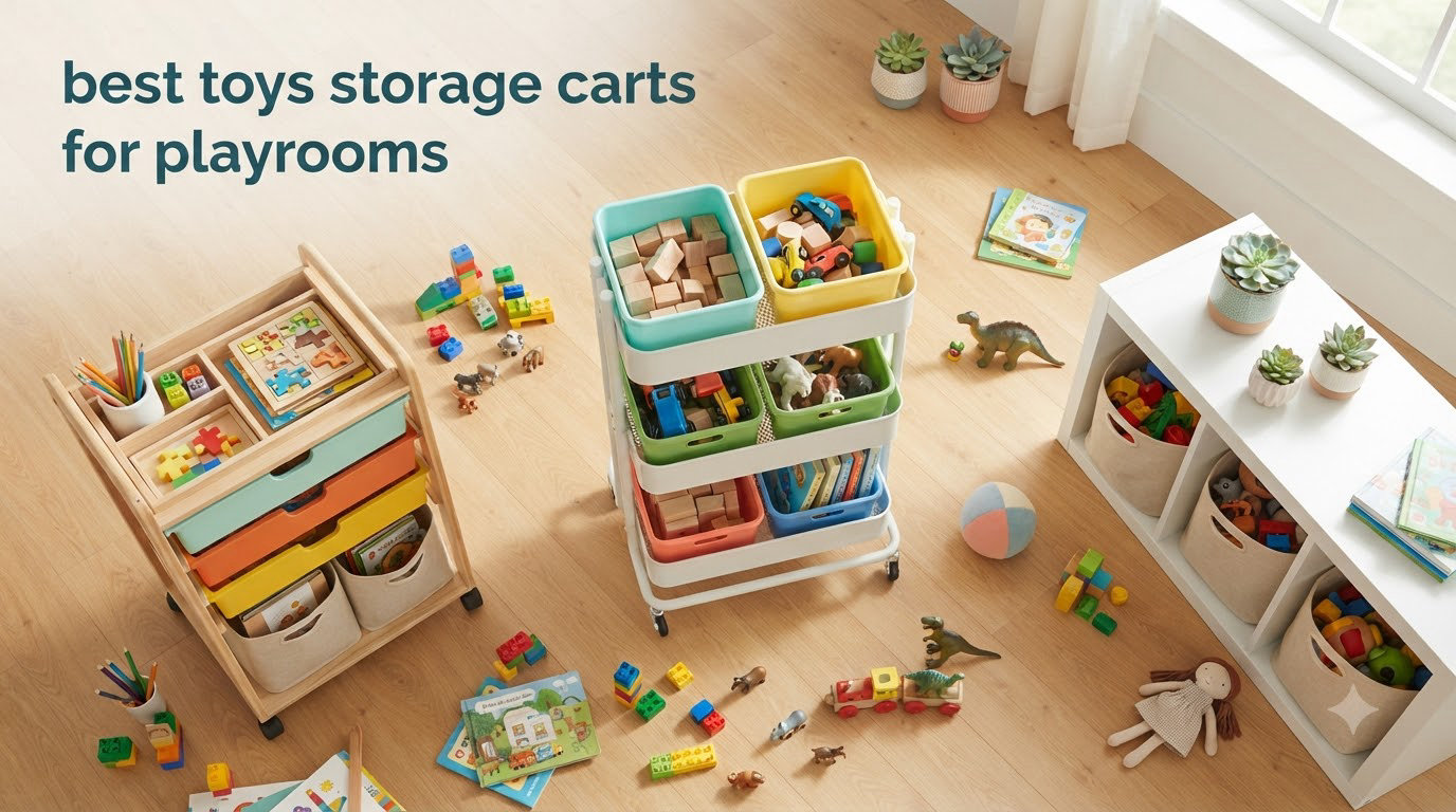best toys storage carts for playrooms