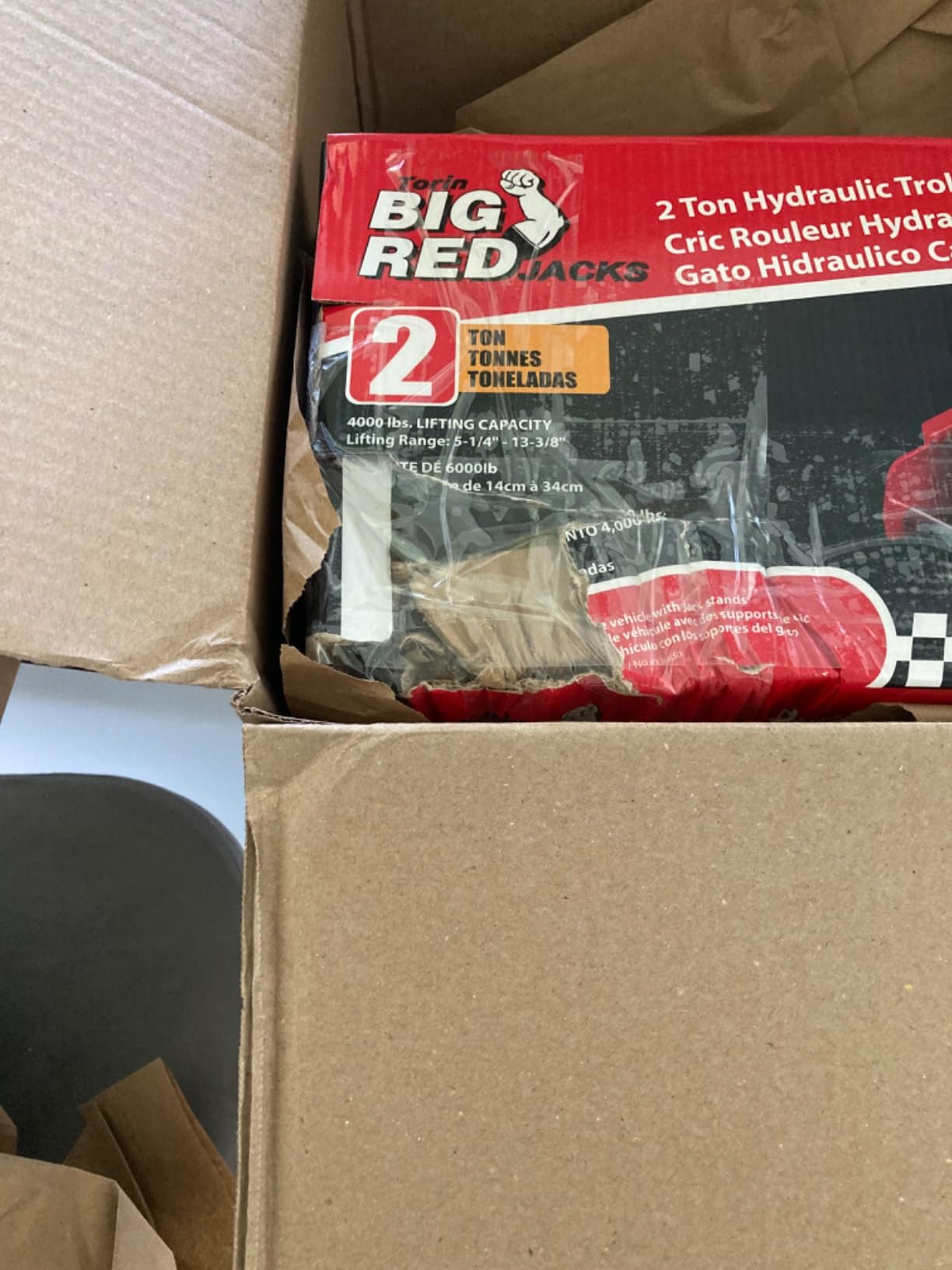 BIG RED 2 Ton Hydraulic Floor Jack, 4000 lbs Capacity Low Profile Trolley Service Jack with 5.2