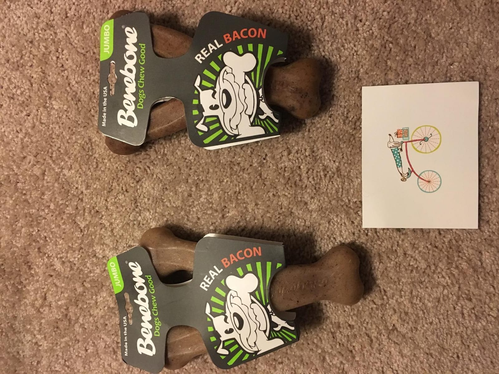 Benebone Wishbone Dog Chew Toy for Aggressive Chewers, Real Bacon, Medium customer photo 1