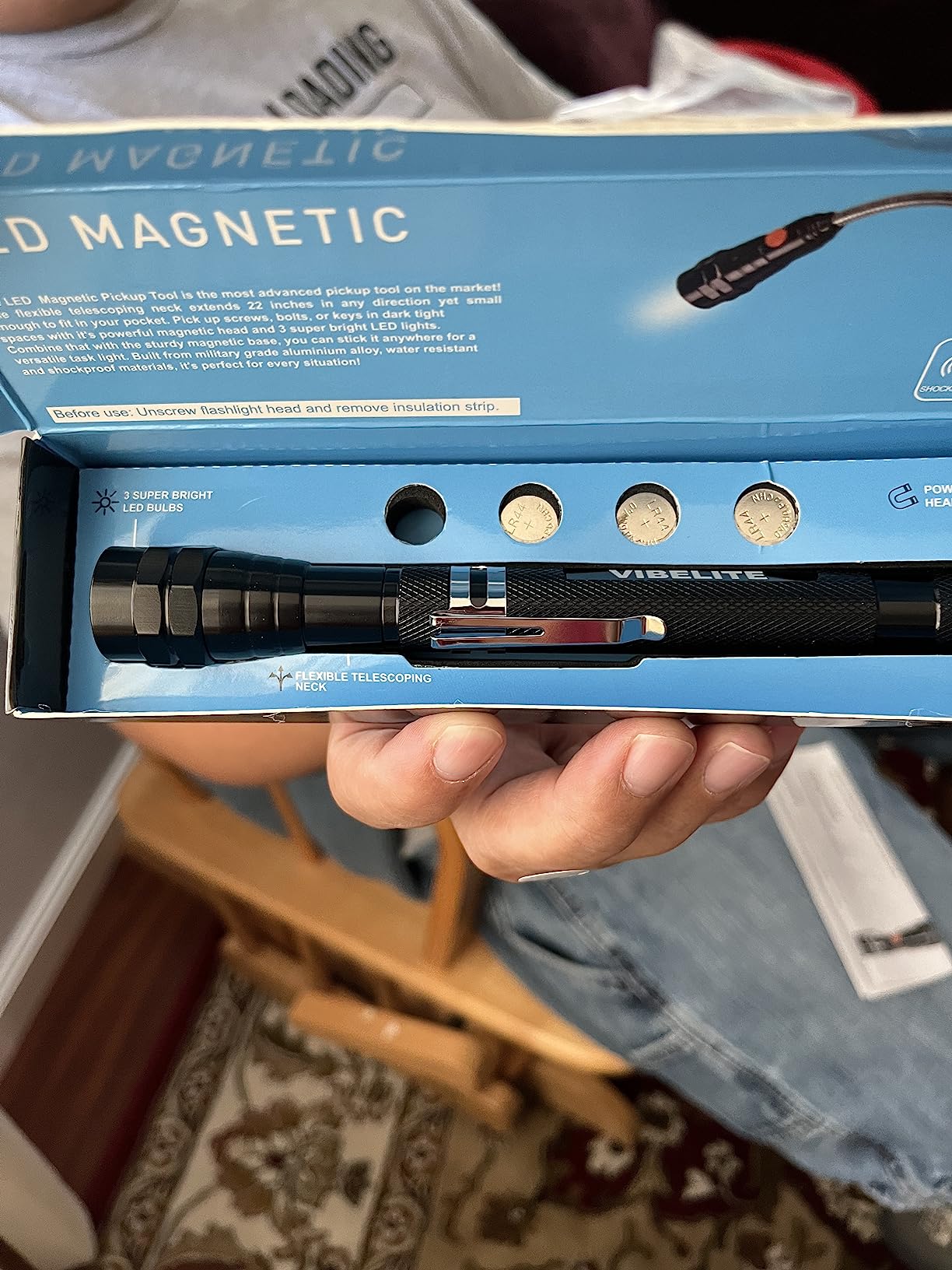 VIBELITE Extendable Magnetic Flashlight Magnet Pickup Tool, Gifts for Men customer photo 2