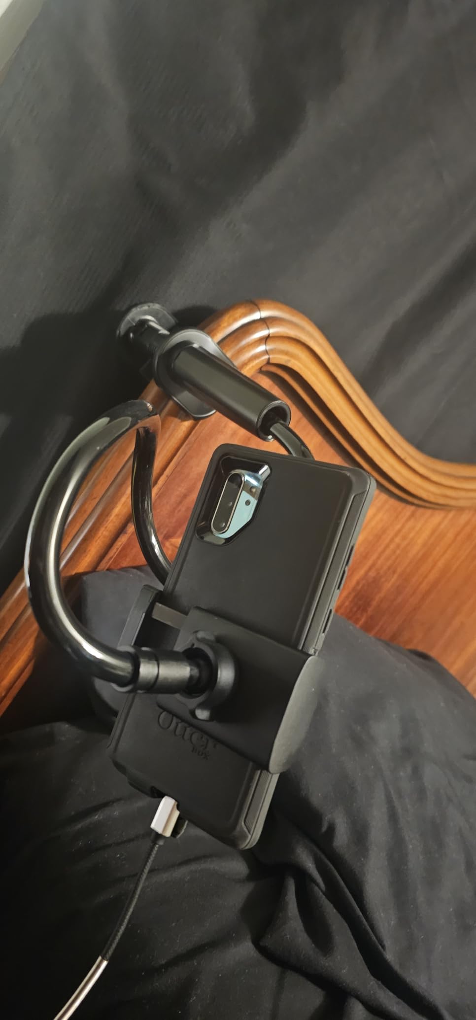 MAGIPEA Gooseneck Phone Holder for Bed, 30in Flexible Overhead Cell Phone Mount for Desk, Hands-Free Viewing Clamp Stand Compatible with iPhone 17 16 15 Pro Max and 3.5-7