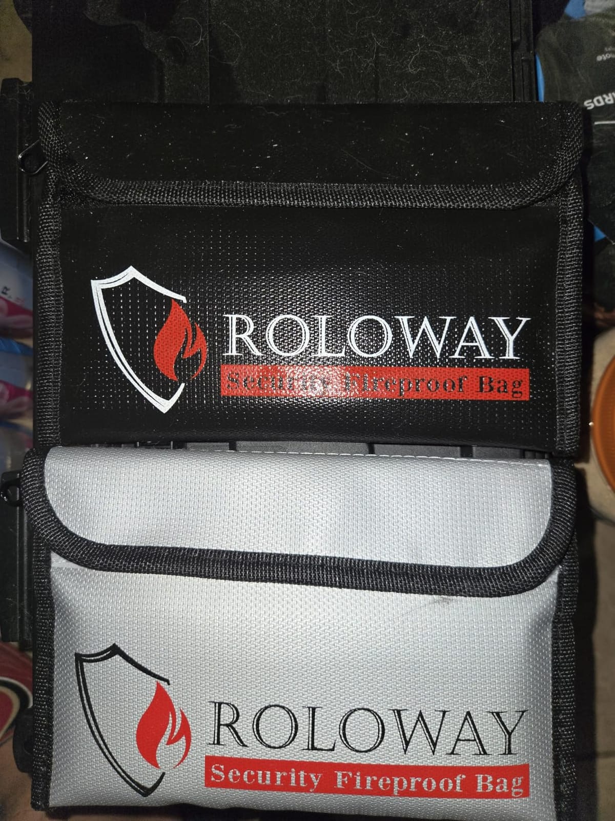 ROLOWAY Small Fireproof Bag (5 x 8 inches), Non-itchy Fireproof Money Bag for Cash, Valuables, Passport, Currency & Keys (2-Pack) customer photo 2
