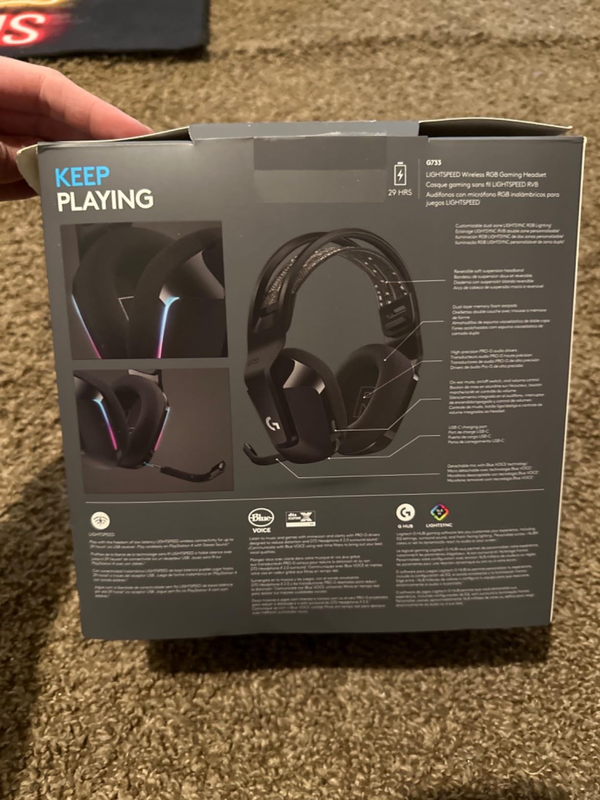 Logitech G733 Lightspeed Wireless Gaming Headset - Lilac customer photo 1