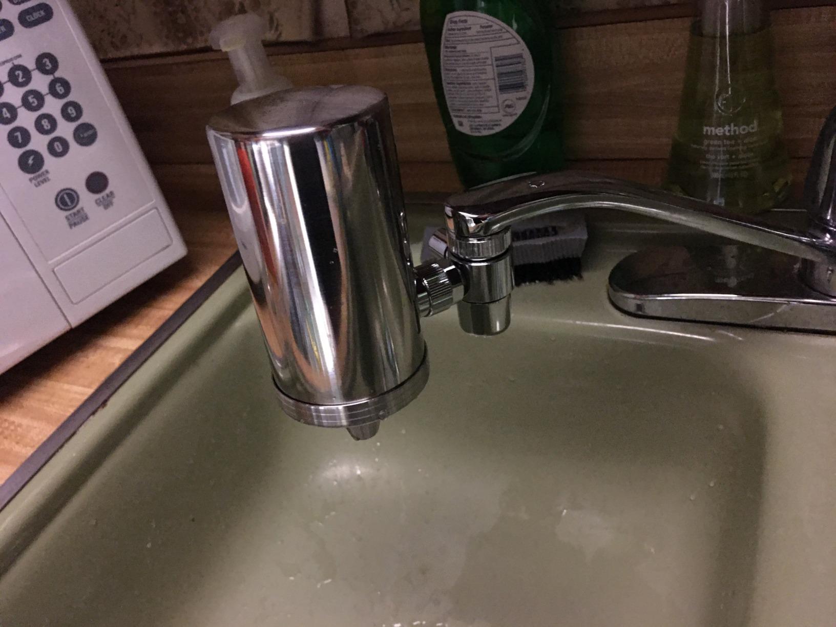 Faucet Water Filter, 1200-Gallons Water Faucet Filtration System, 304 Stainless Steel Tap Water Filter with with Dual 360-degree Swivels, Remove Chlorine, Lead, Odors, Bad Tastes and More customer photo 2