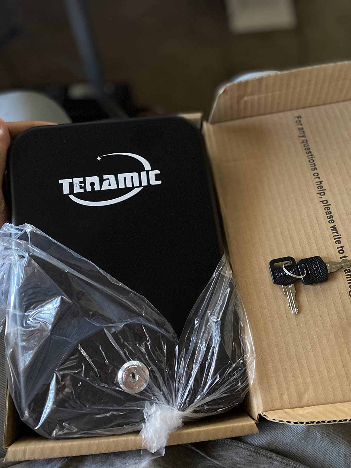 Tenamic Pistol Safe, Portable Travel Gun Safe, Solid Steel Handgun Lock Box for Home, Gun Safes for Car, Black customer photo 1